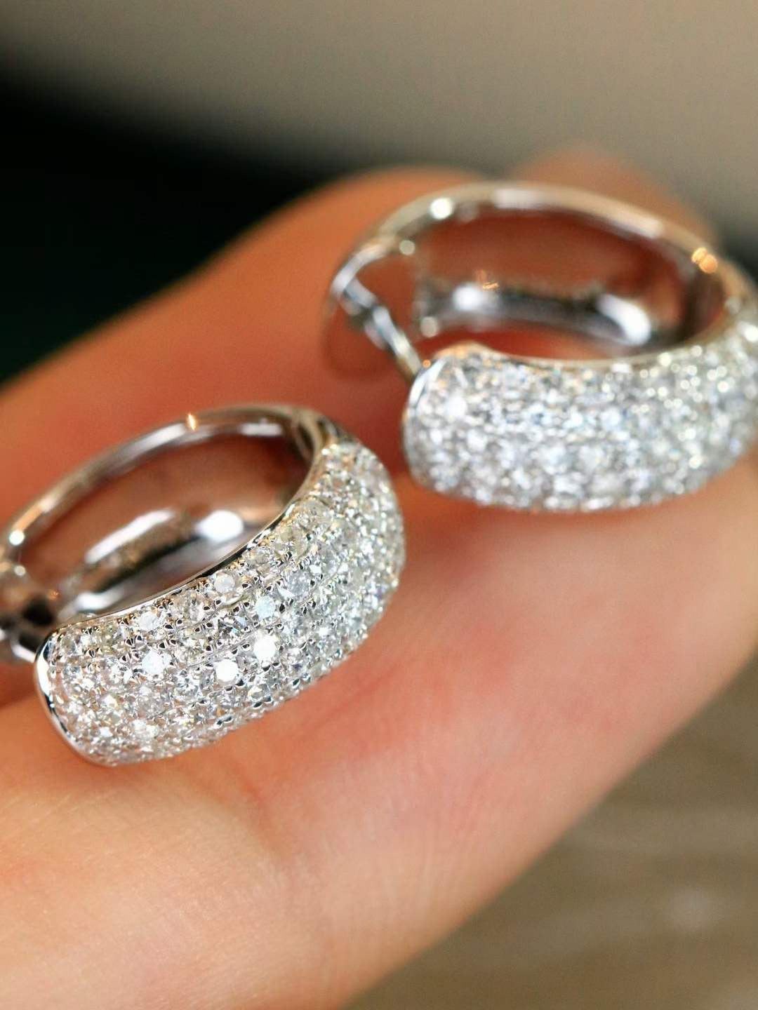 Elegant Full Diamond Hoop Earrings