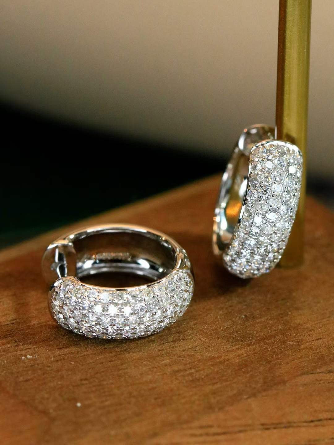 Elegant Full Diamond Hoop Earrings