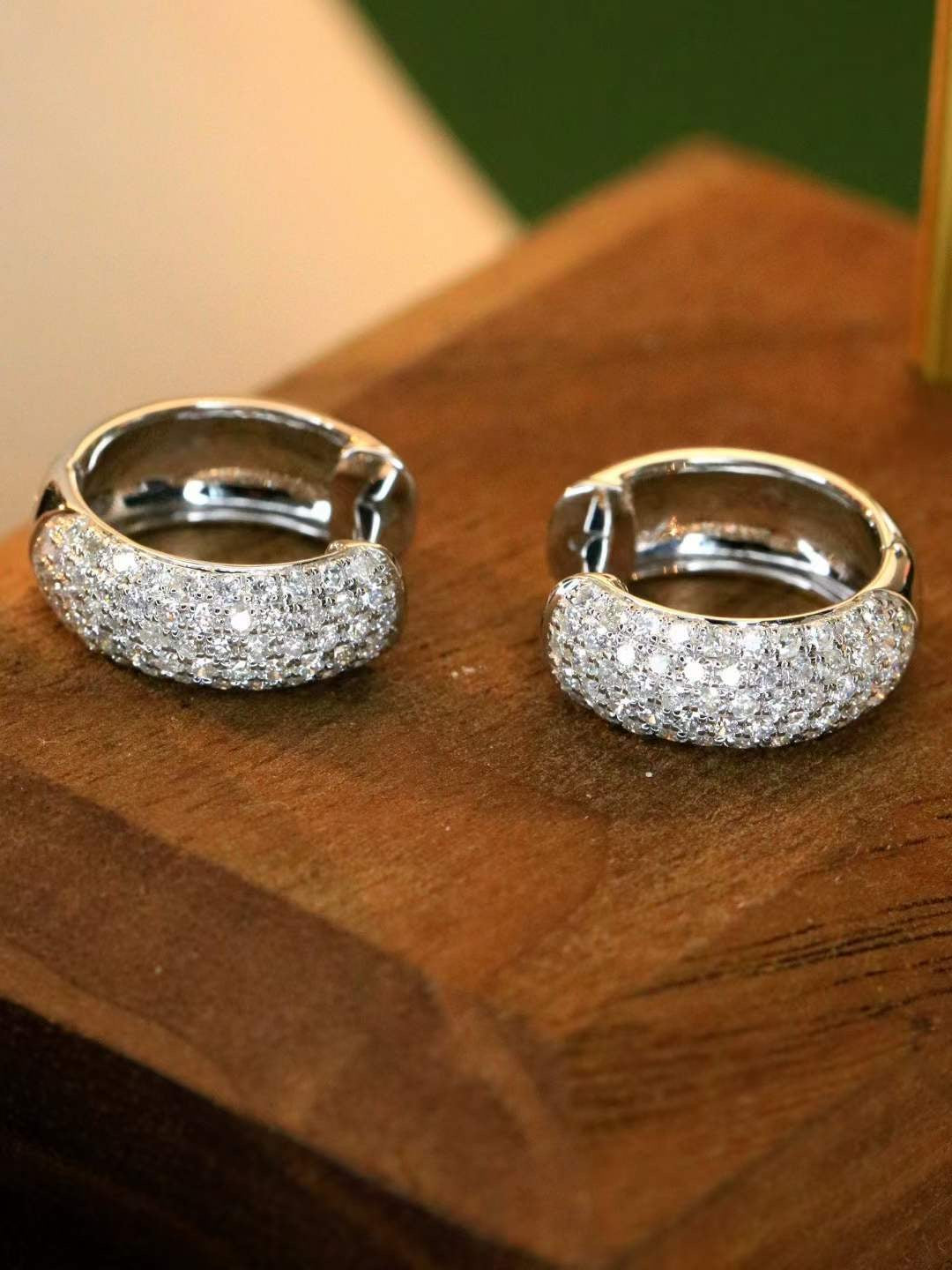 Elegant Full Diamond Hoop Earrings