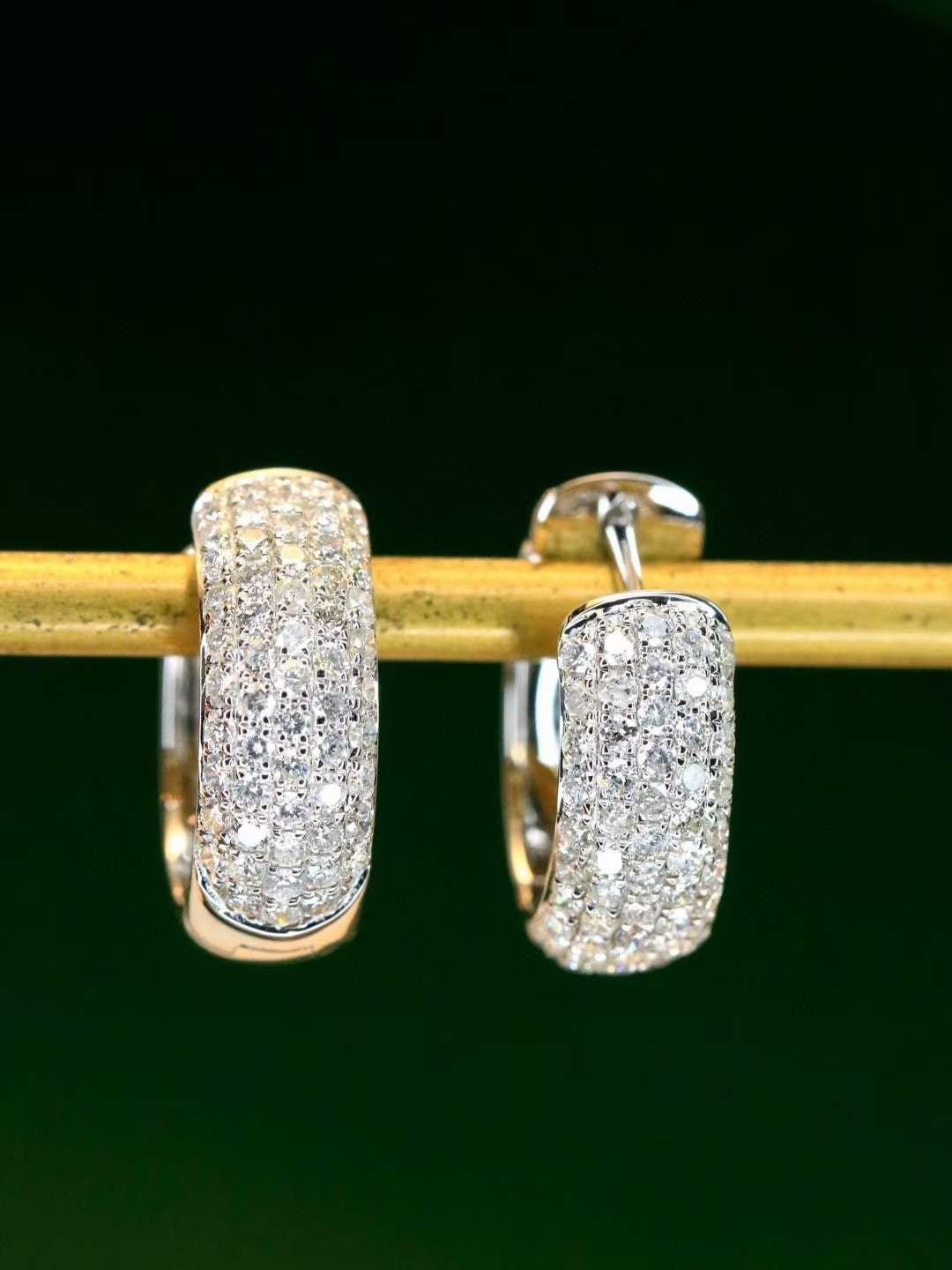 Elegant Full Diamond Hoop Earrings