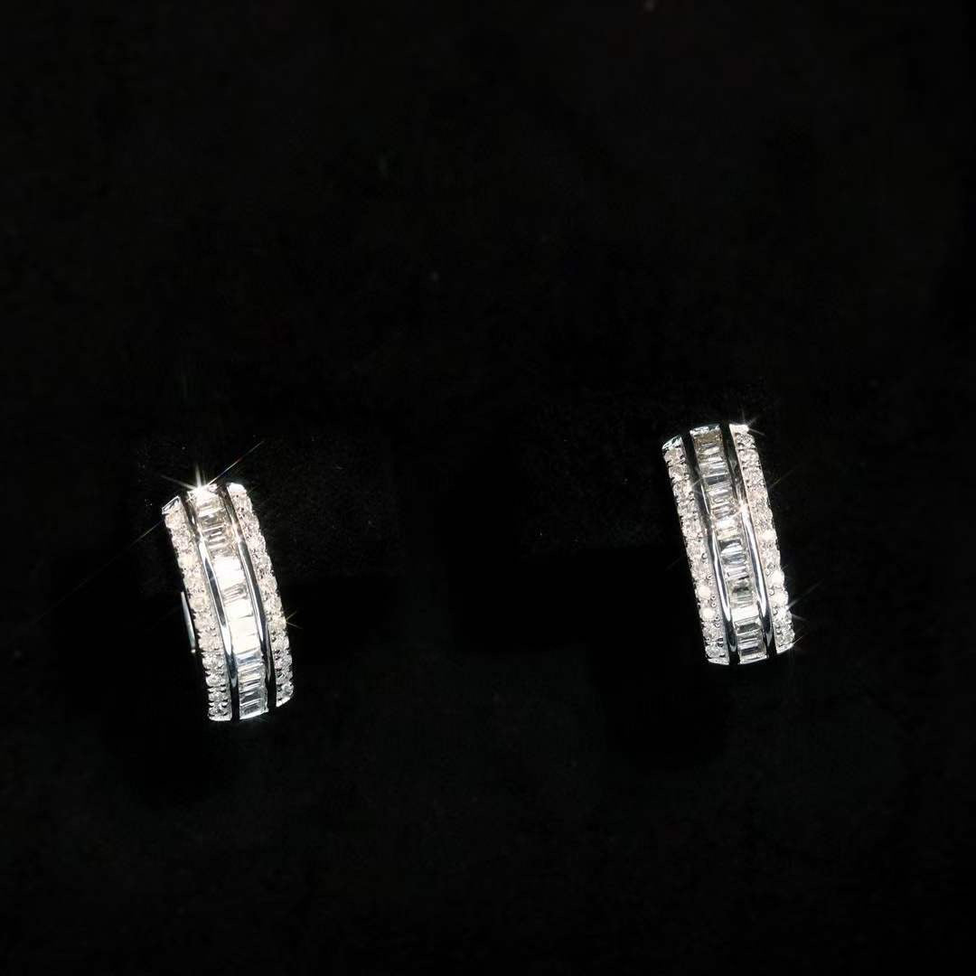 Classic Full Diamond Hoop Earrings