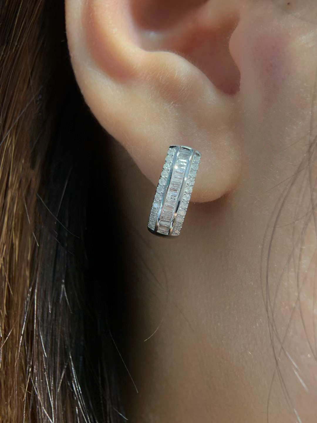 Classic Full Diamond Hoop Earrings