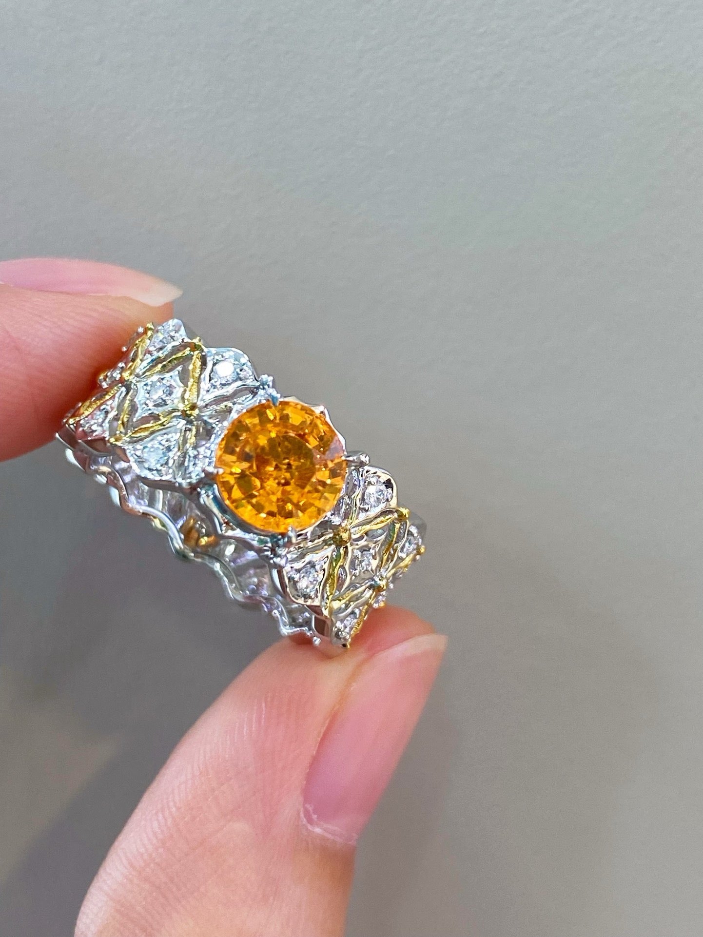Fanta Fire – 1.75ct Natural Spessartine Garnet Ring