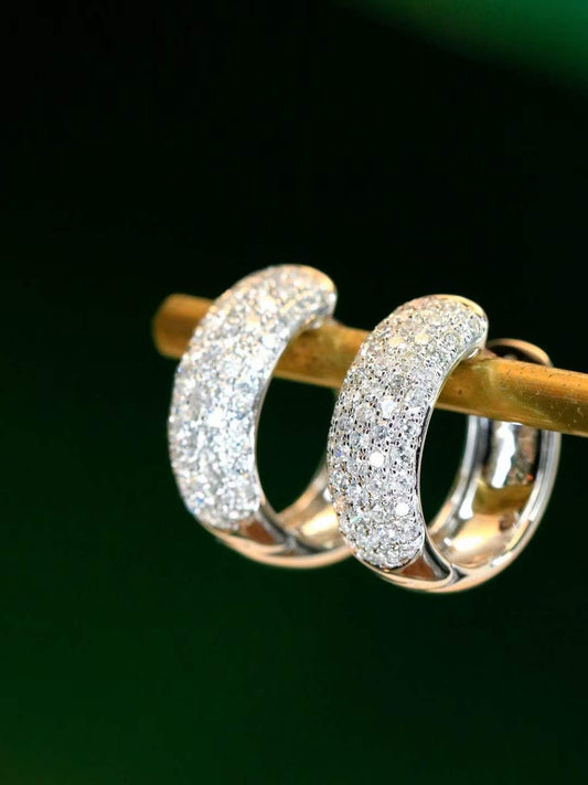 Elegant Full Diamond Hoop Earrings