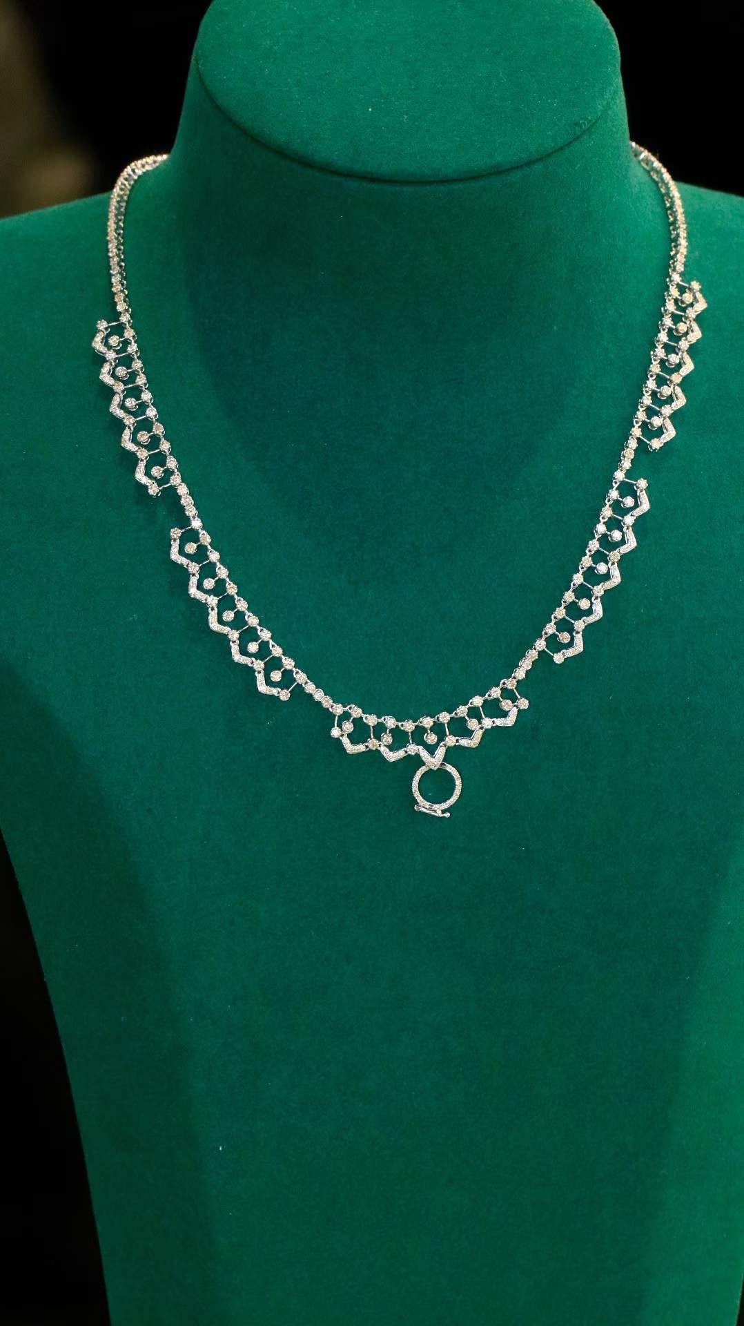 Lace Edge Full Diamond Evening Necklace