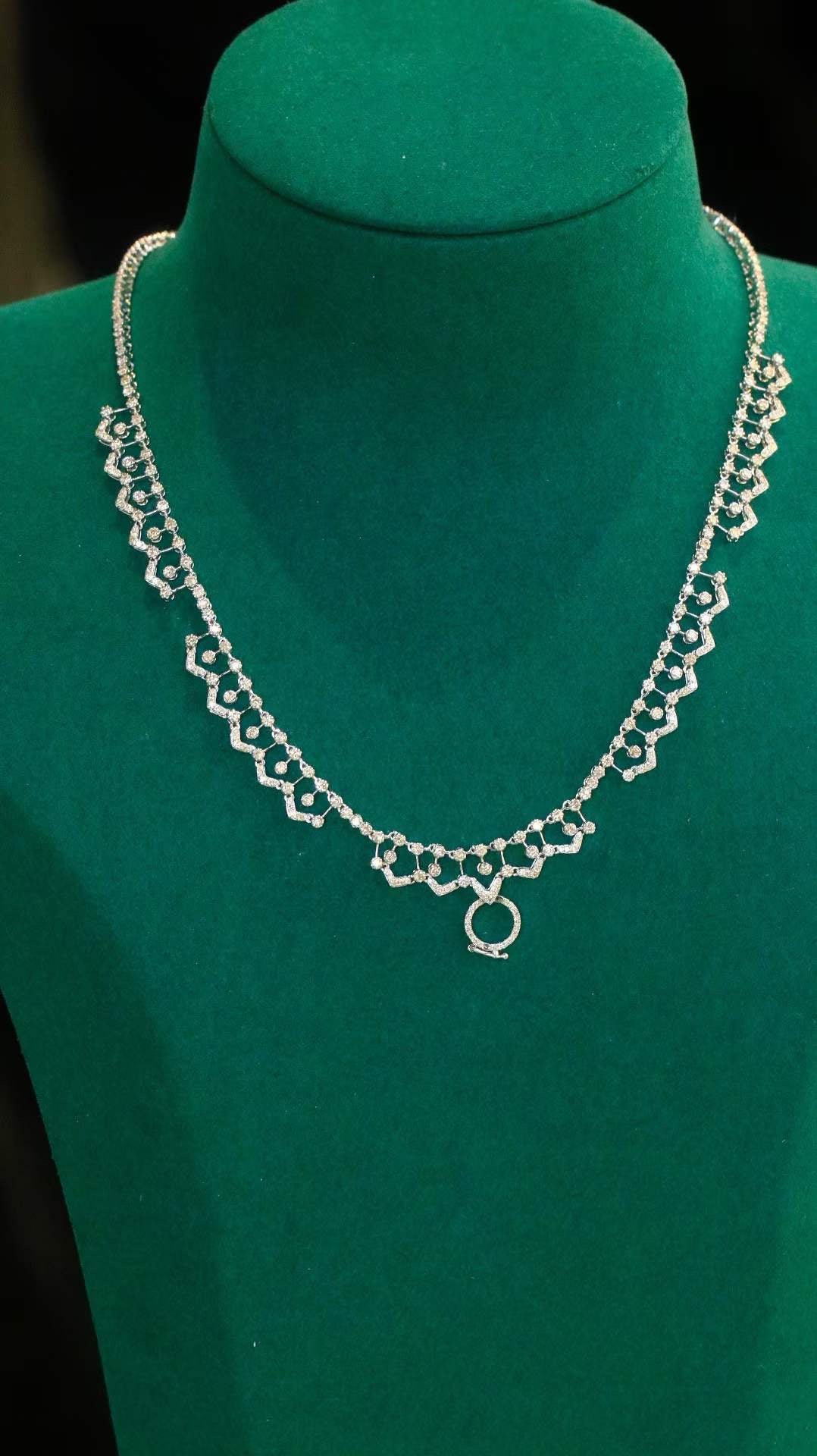 Lace Edge Full Diamond Evening Necklace
