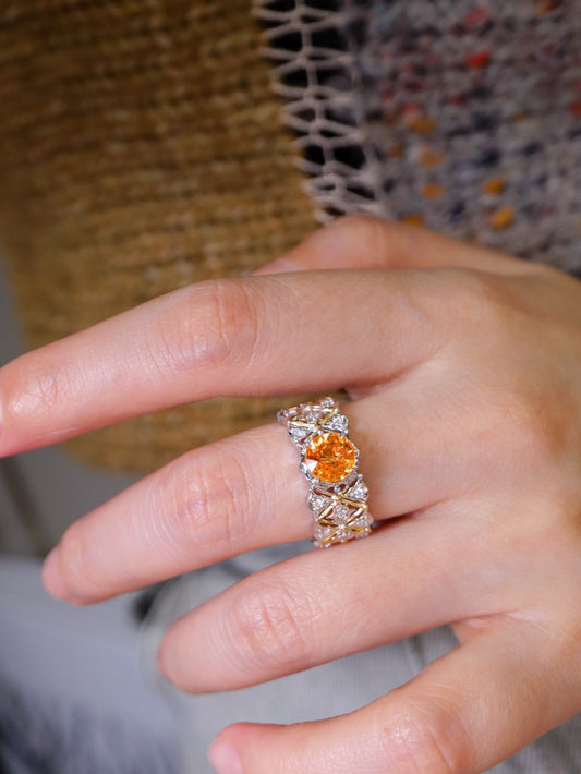 Fanta Fire – 1.75ct Natural Spessartine Garnet Ring