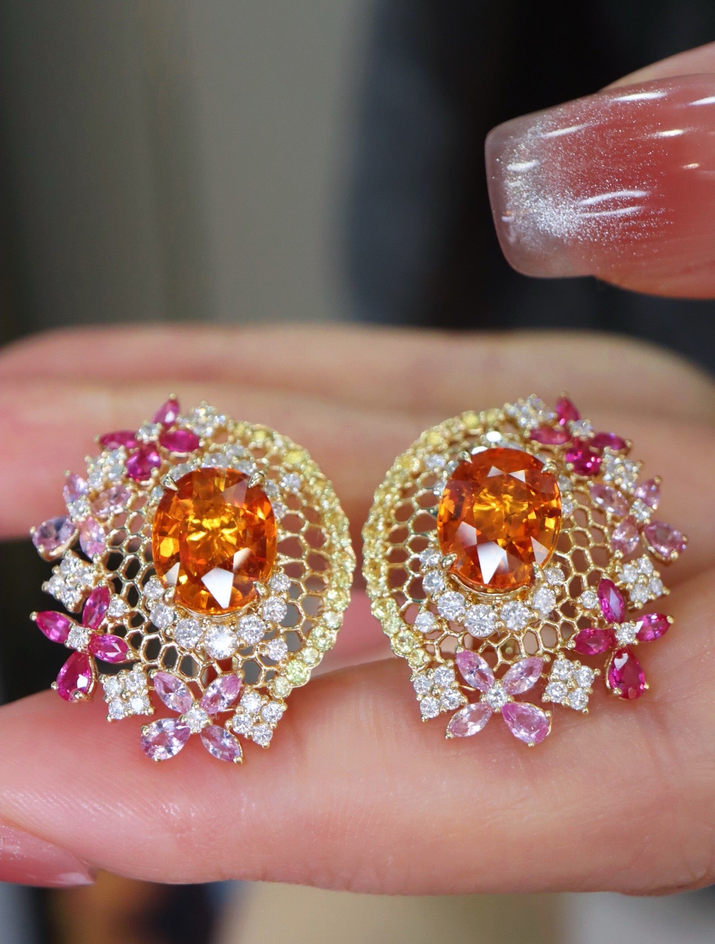Serwa Jewellery | The Secret Garden – Fanta Garnet Earrings