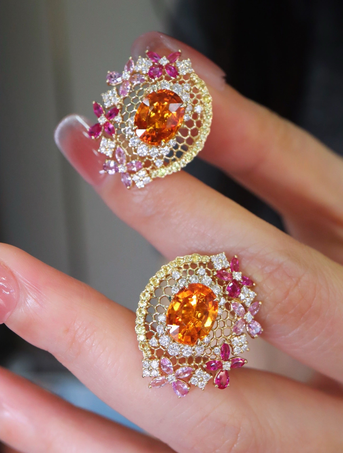 Serwa Jewellery | The Secret Garden – Fanta Garnet Earrings