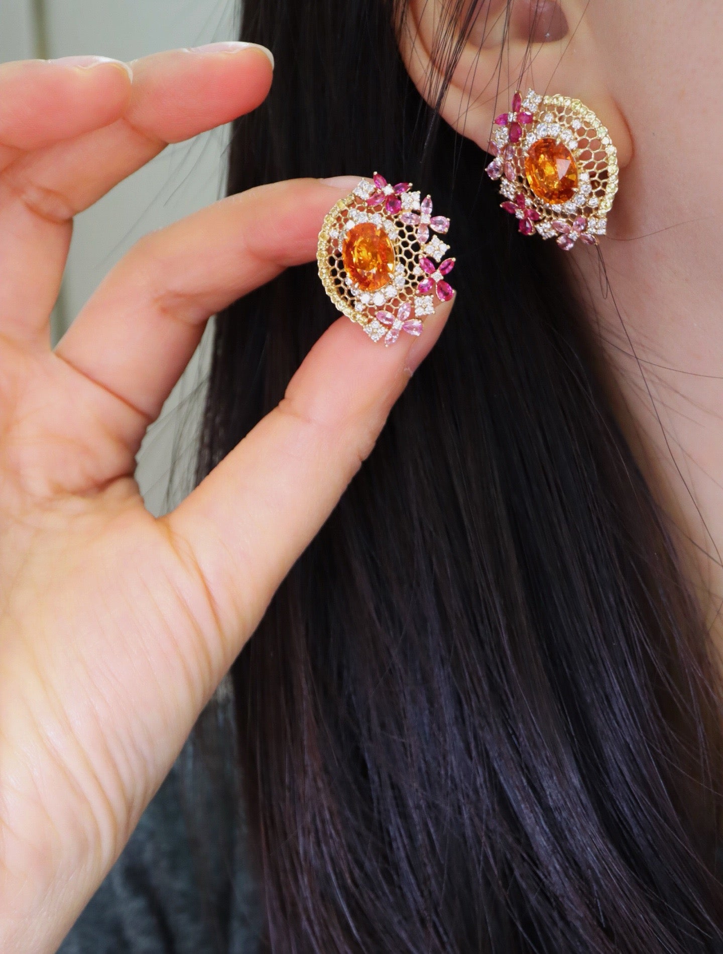 Serwa Jewellery | The Secret Garden – Fanta Garnet Earrings