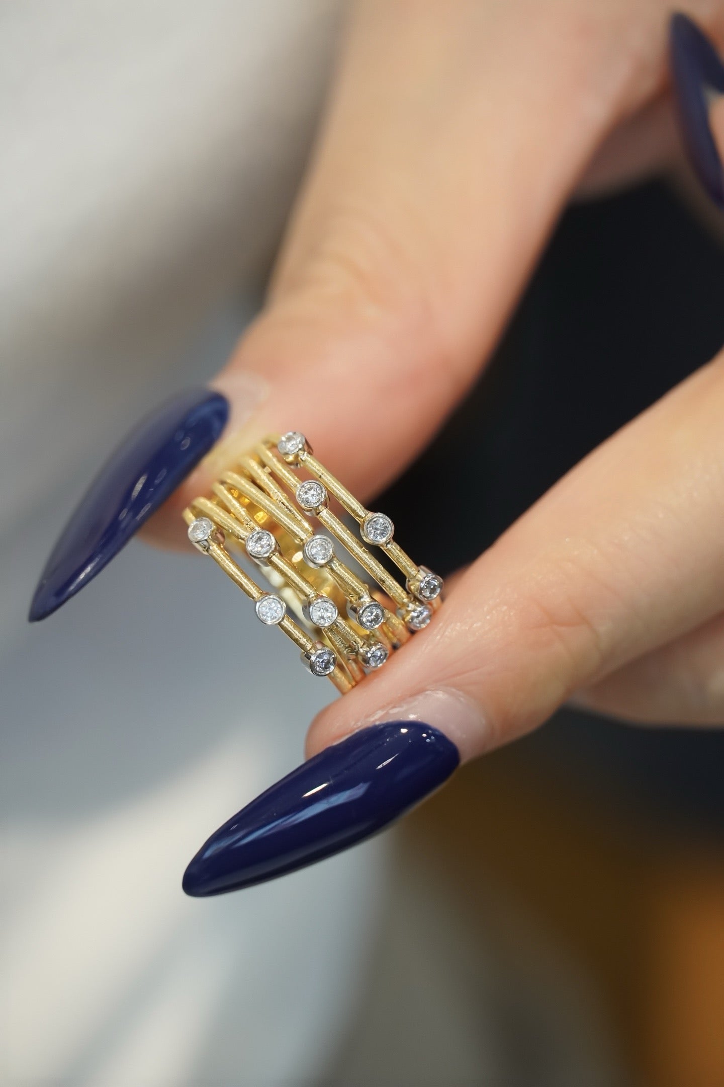 Serwa Jewellery | Brushed Bubble Ring｜Silken Light, Sculpted Elegance