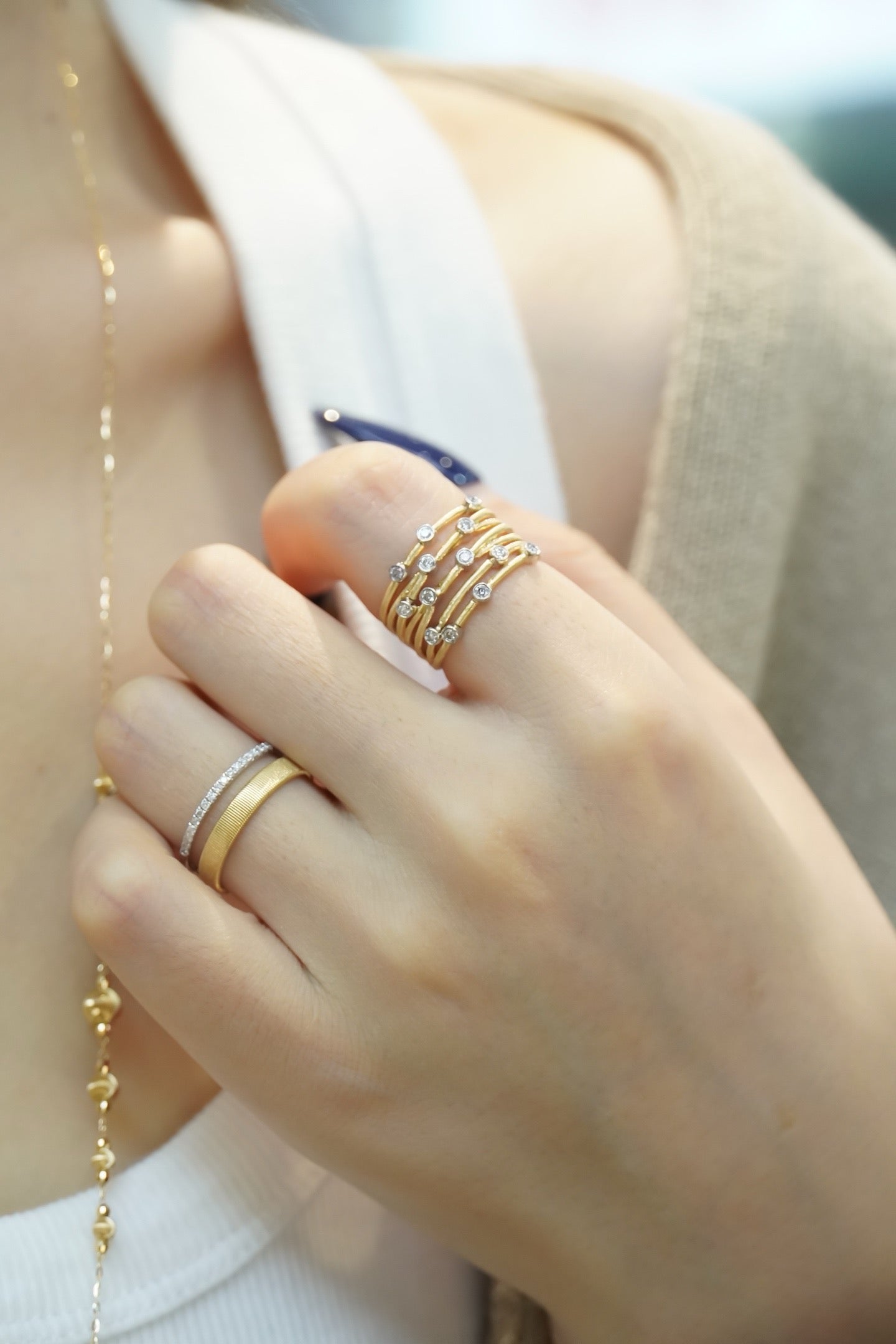 Serwa Jewellery | Brushed Bubble Ring｜Silken Light, Sculpted Elegance