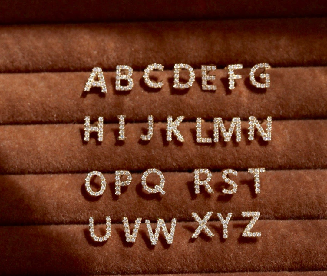 Serwa Jewellery | A–Z Diamond Letter Stud Earrings