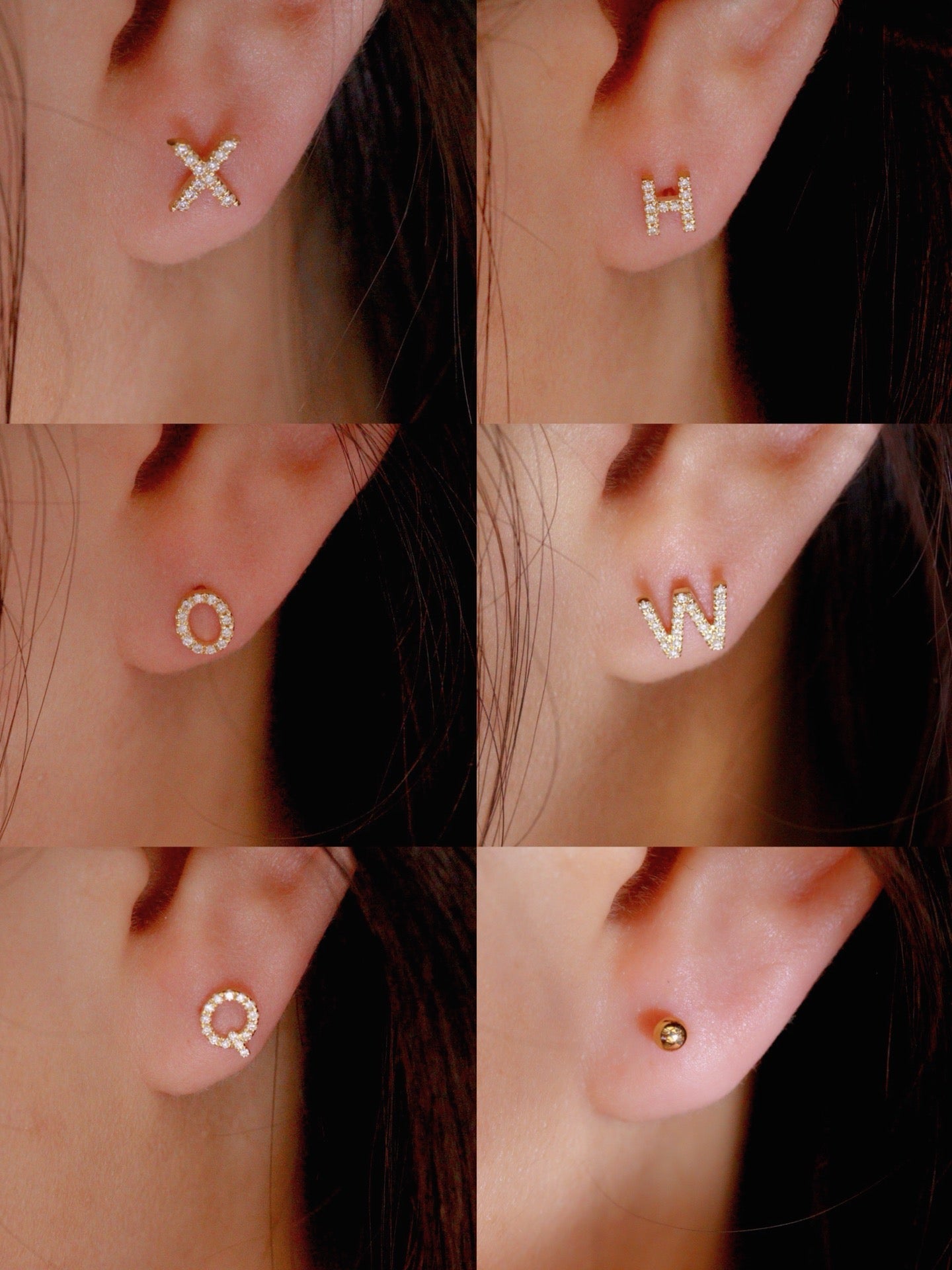 Serwa Jewellery | A–Z Diamond Letter Stud Earrings