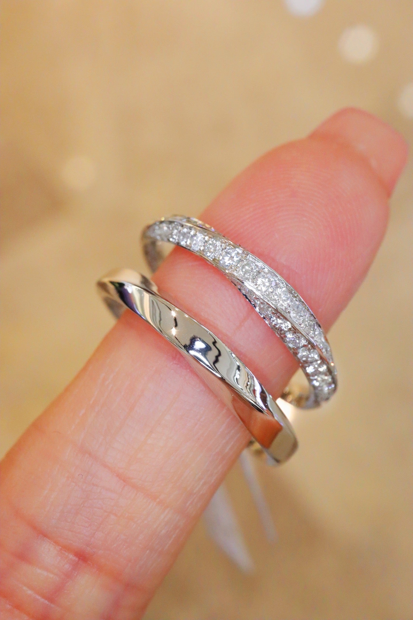 Serwa Jewellery | Wheel of Destiny – Platinum Diamond Couple Rings