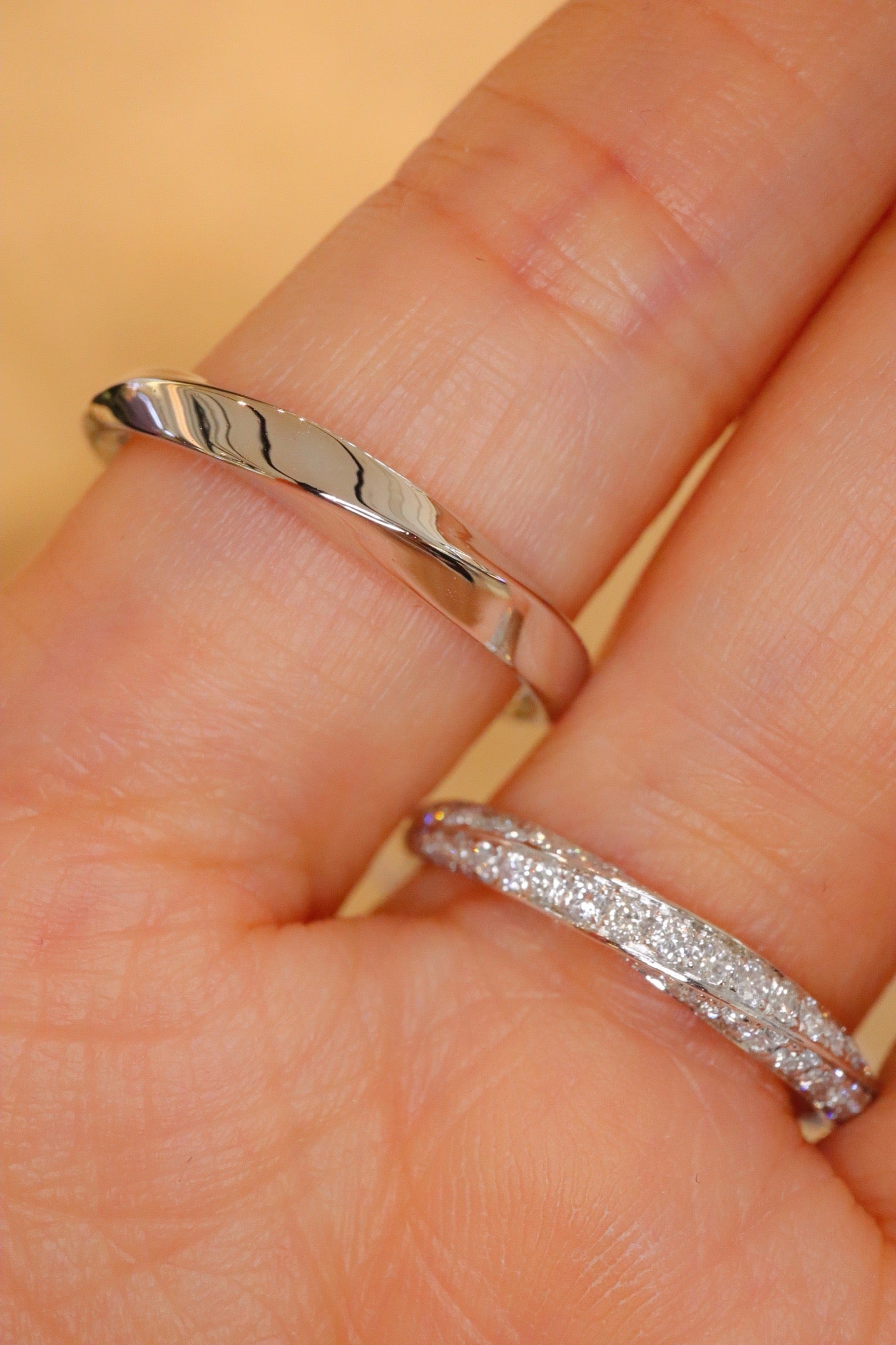 Serwa Jewellery | Wheel of Destiny – Platinum Diamond Couple Rings