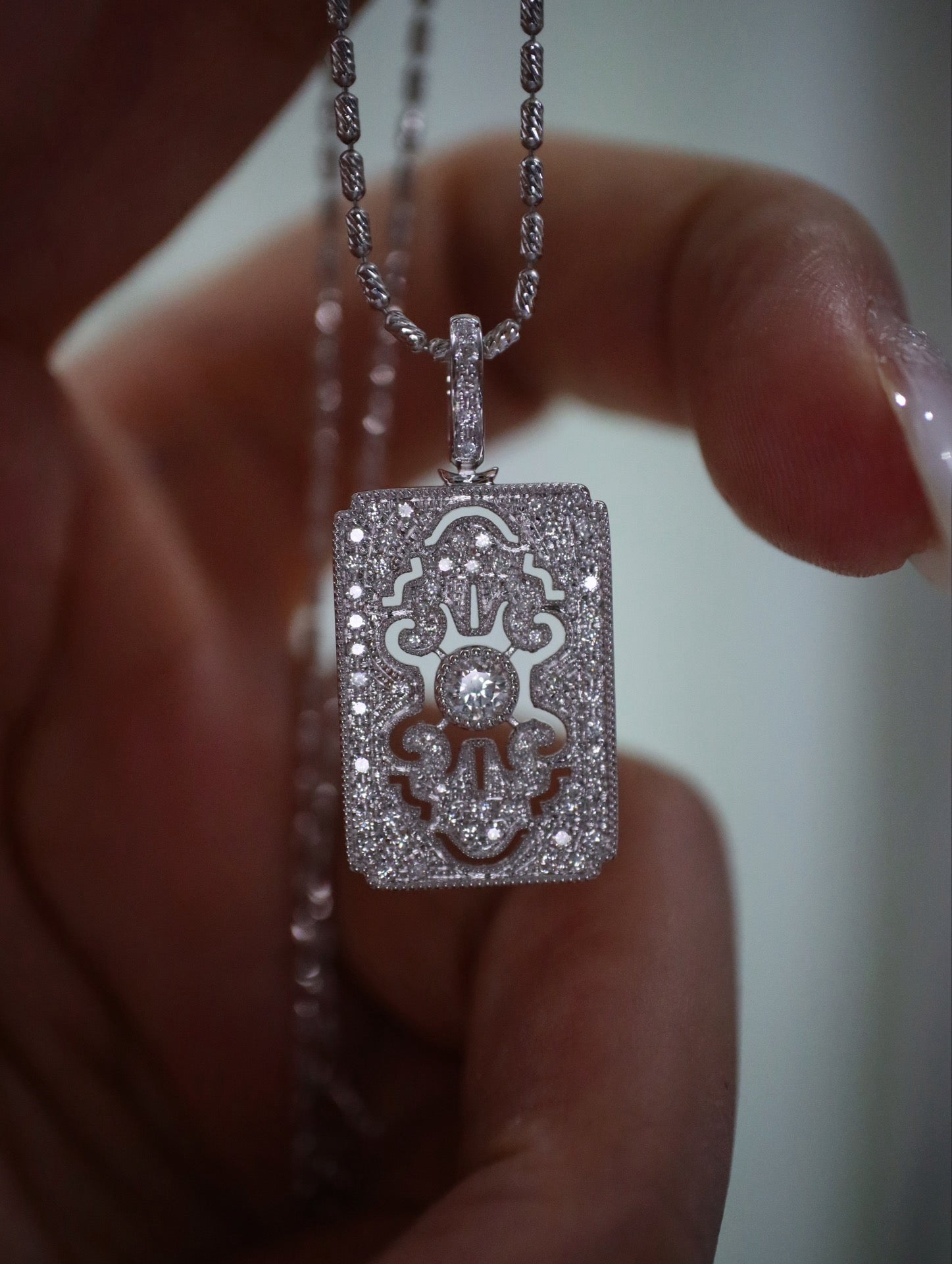 Serwa Jewellery | Art Deco Radiance – Diamond Pendant Necklace