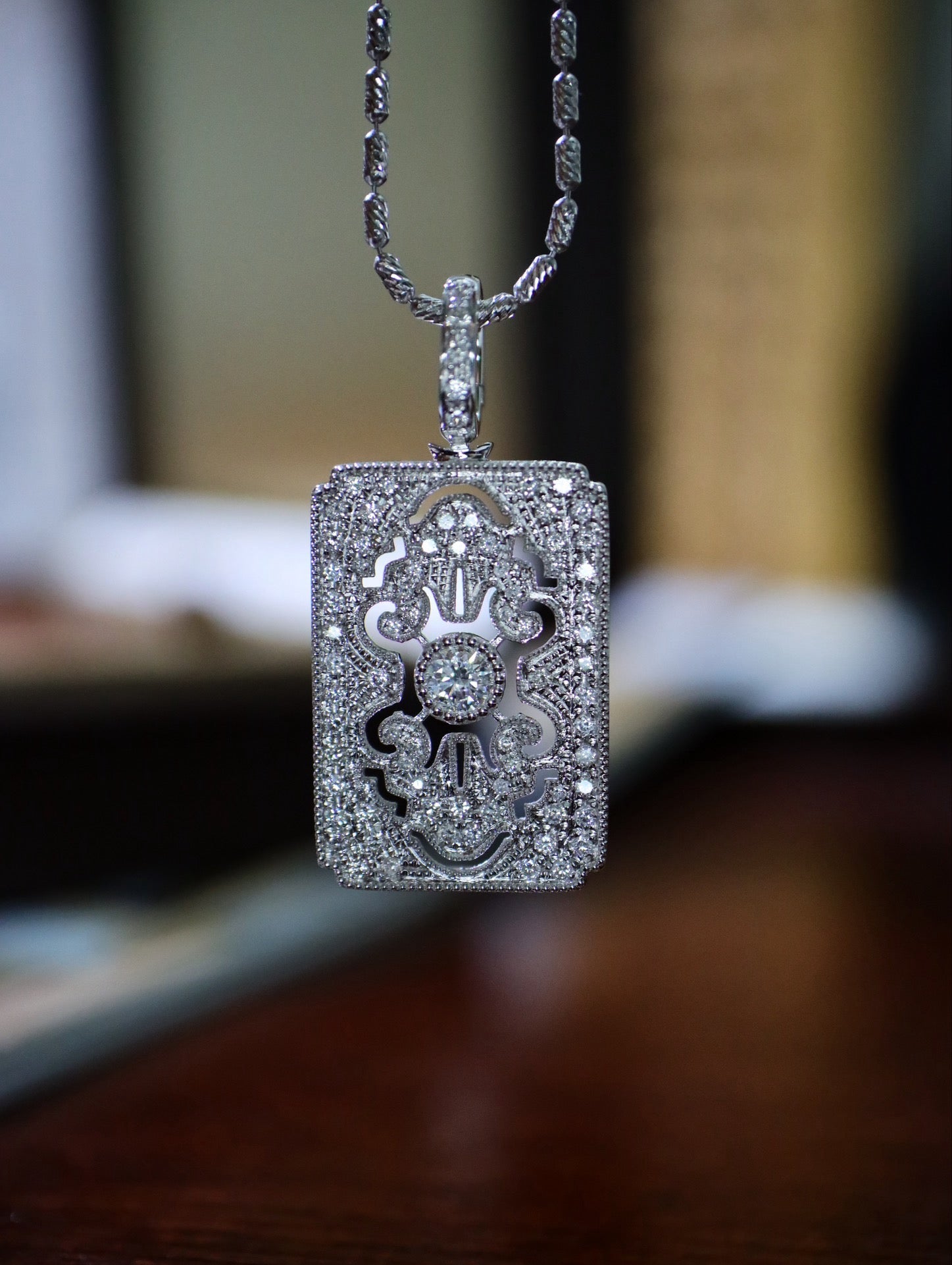 Serwa Jewellery | Art Deco Radiance – Diamond Pendant Necklace
