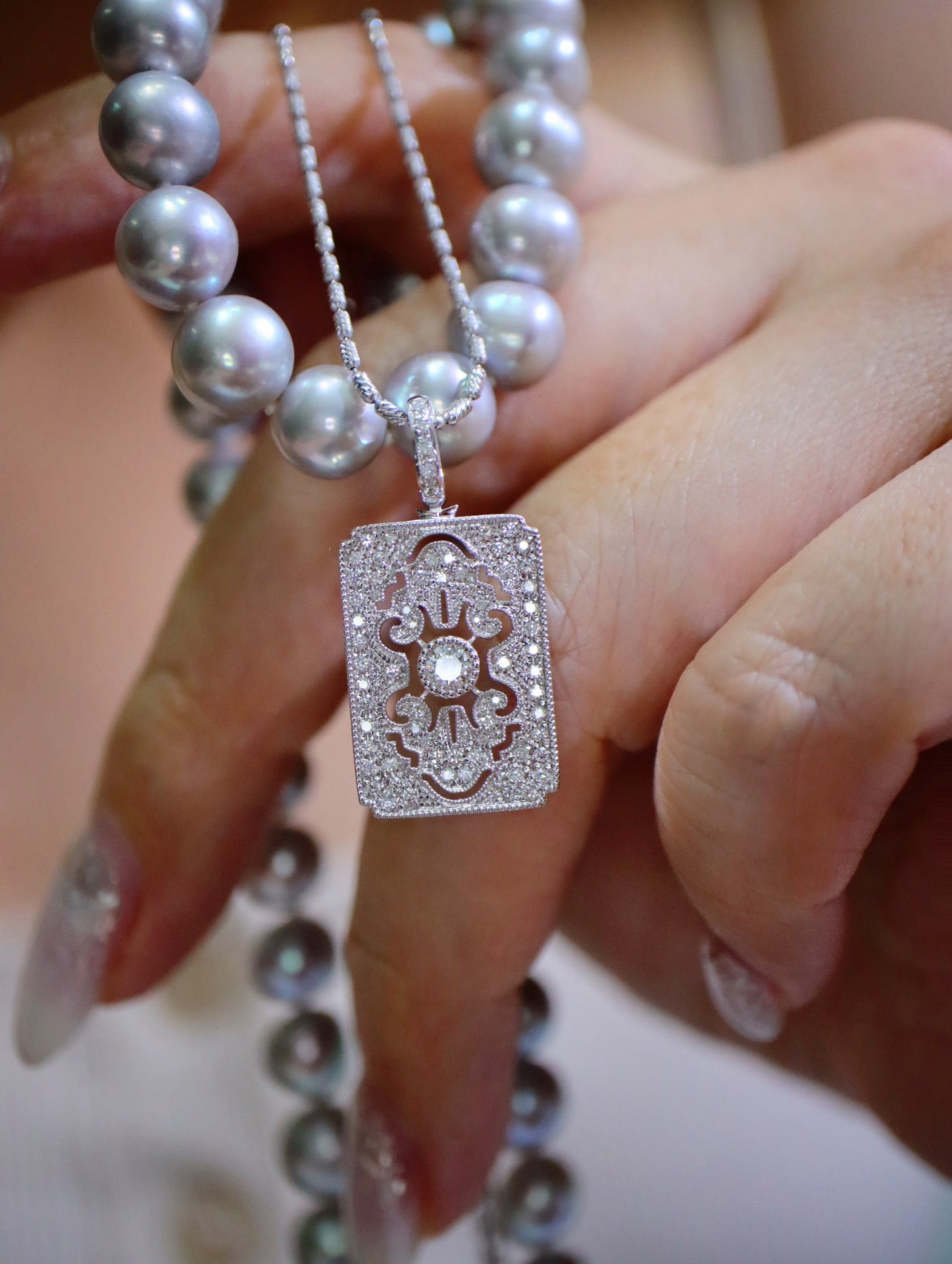 Serwa Jewellery | Art Deco Radiance – Diamond Pendant Necklace