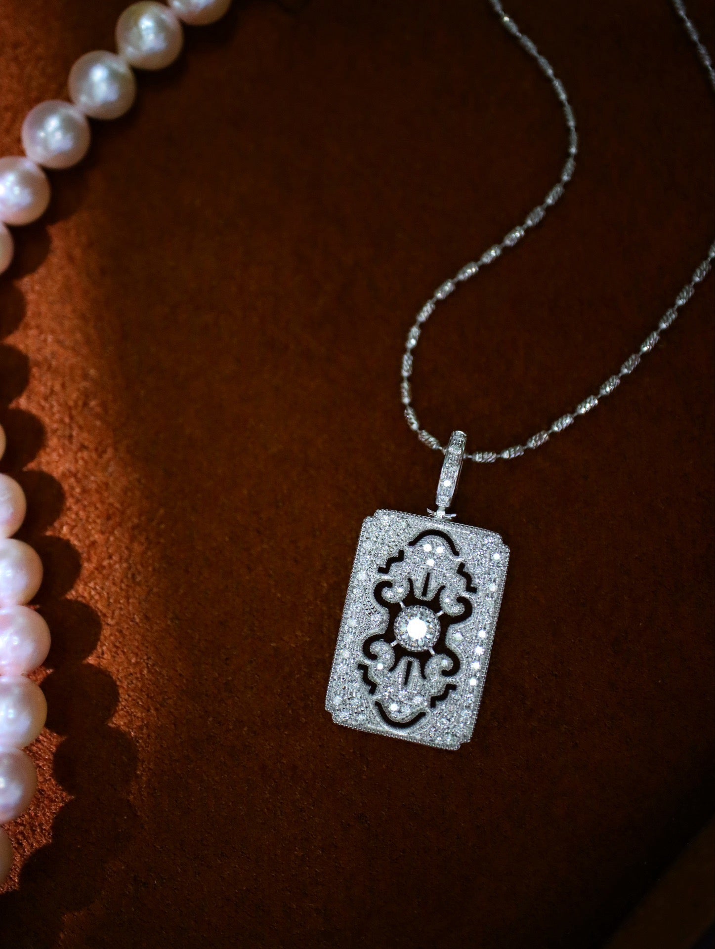 Serwa Jewellery | Art Deco Radiance – Diamond Pendant Necklace