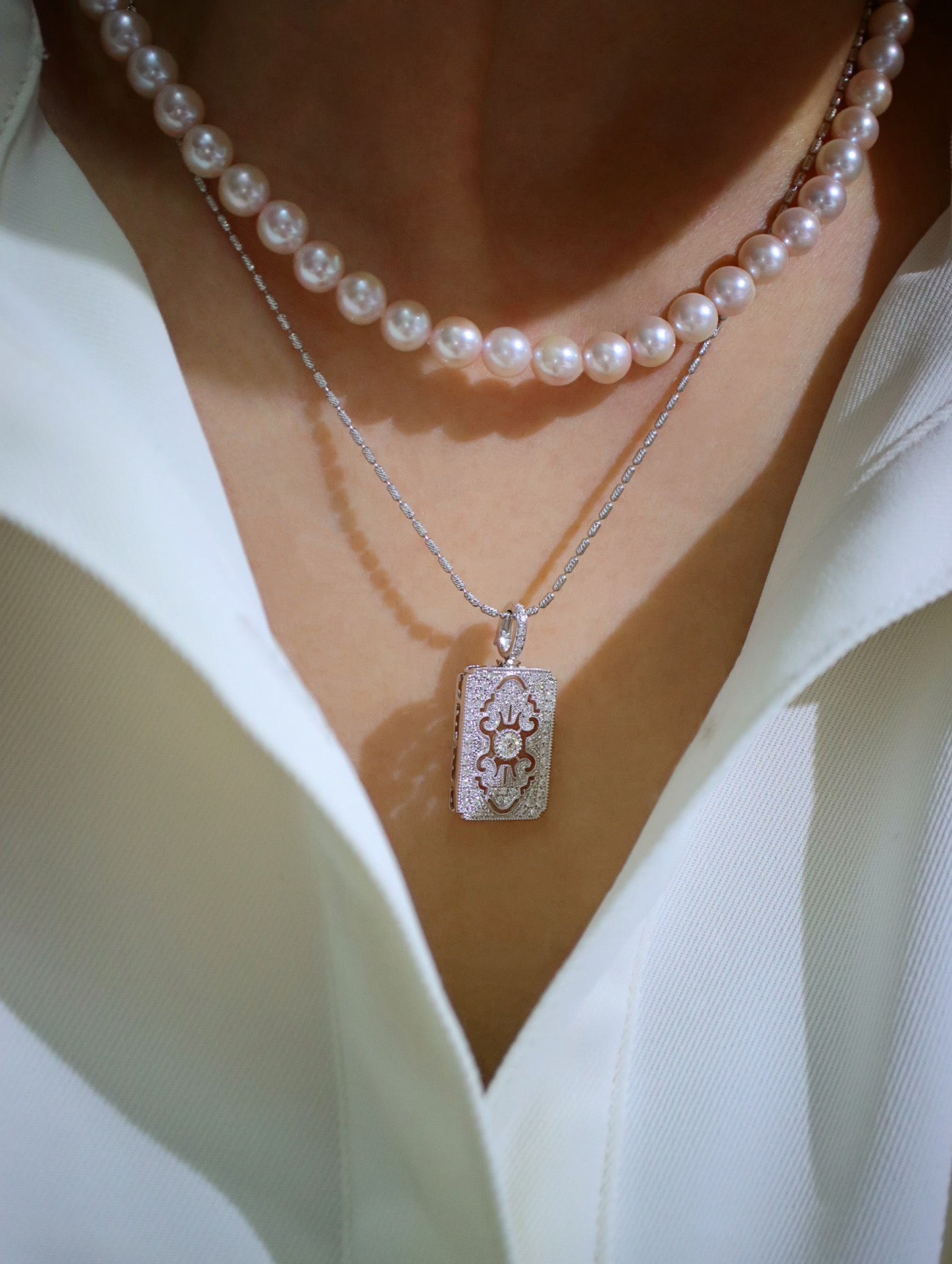 Serwa Jewellery | Art Deco Radiance – Diamond Pendant Necklace