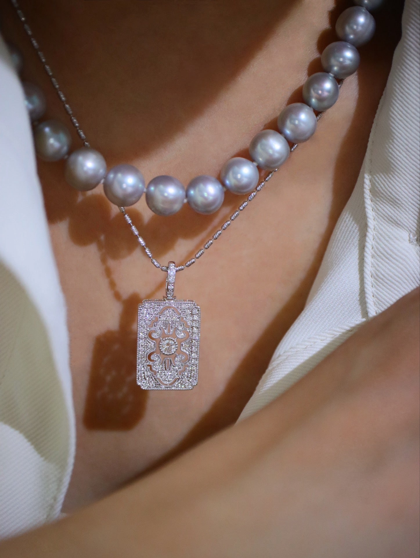 Serwa Jewellery | Art Deco Radiance – Diamond Pendant Necklace