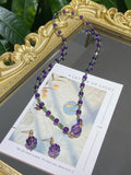 Serwa Jewellery | Amethyst Pumpkin Set – Earrings & Necklace in 18K Gold
