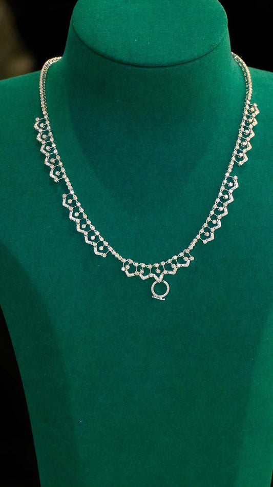 Lace Edge Full Diamond Evening Necklace