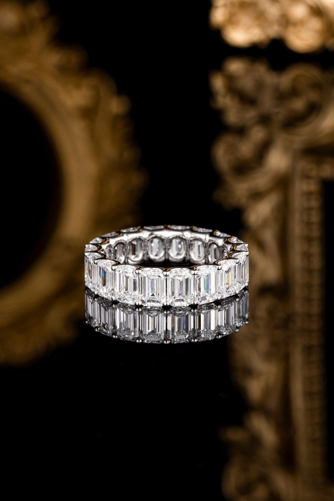 Serwa Jewellery | Aurora Columns – PT900 Emerald-Cut Lab-Grown Diamond Ring