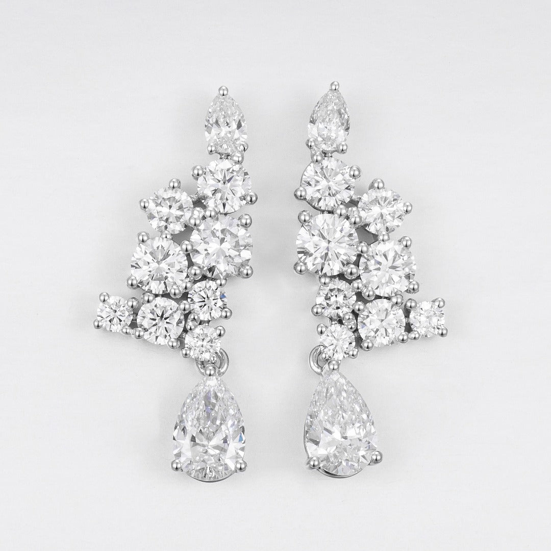 Serwa Jewellery | Luminous Cascade – 14K Gold Lab-Grown Diamond Earrings