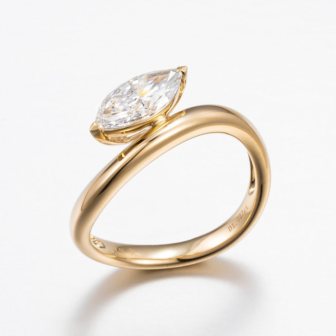 Serwa Jewellery | Elongated Grace – 14K Gold Lab-Grown Diamond Ring