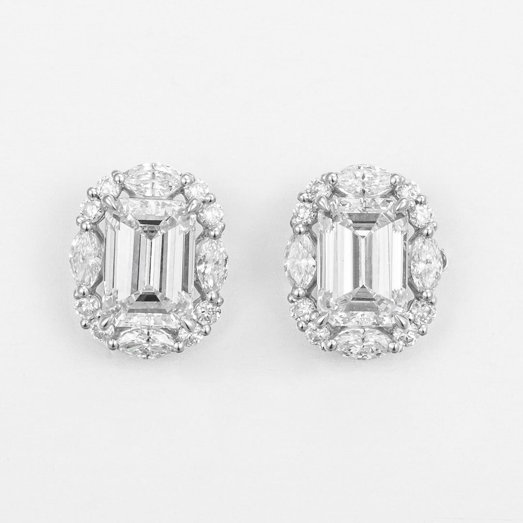 Serwa Jewellery | Luminous Halo – PT900 Lab-Grown Diamond Stud Earrings