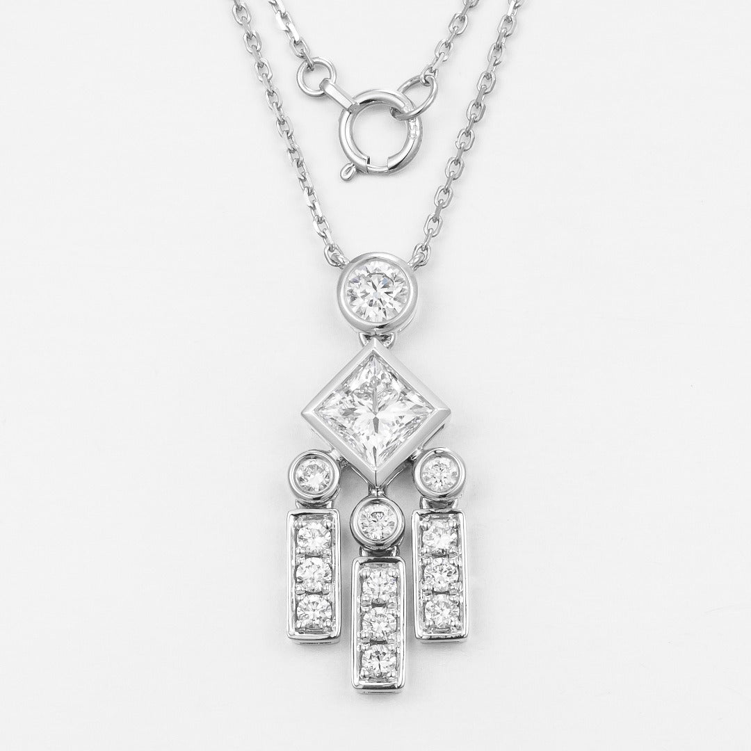 Serwa Jewellery | Structured Radiance – PT900 Lab-Grown Diamond Pendant Necklace