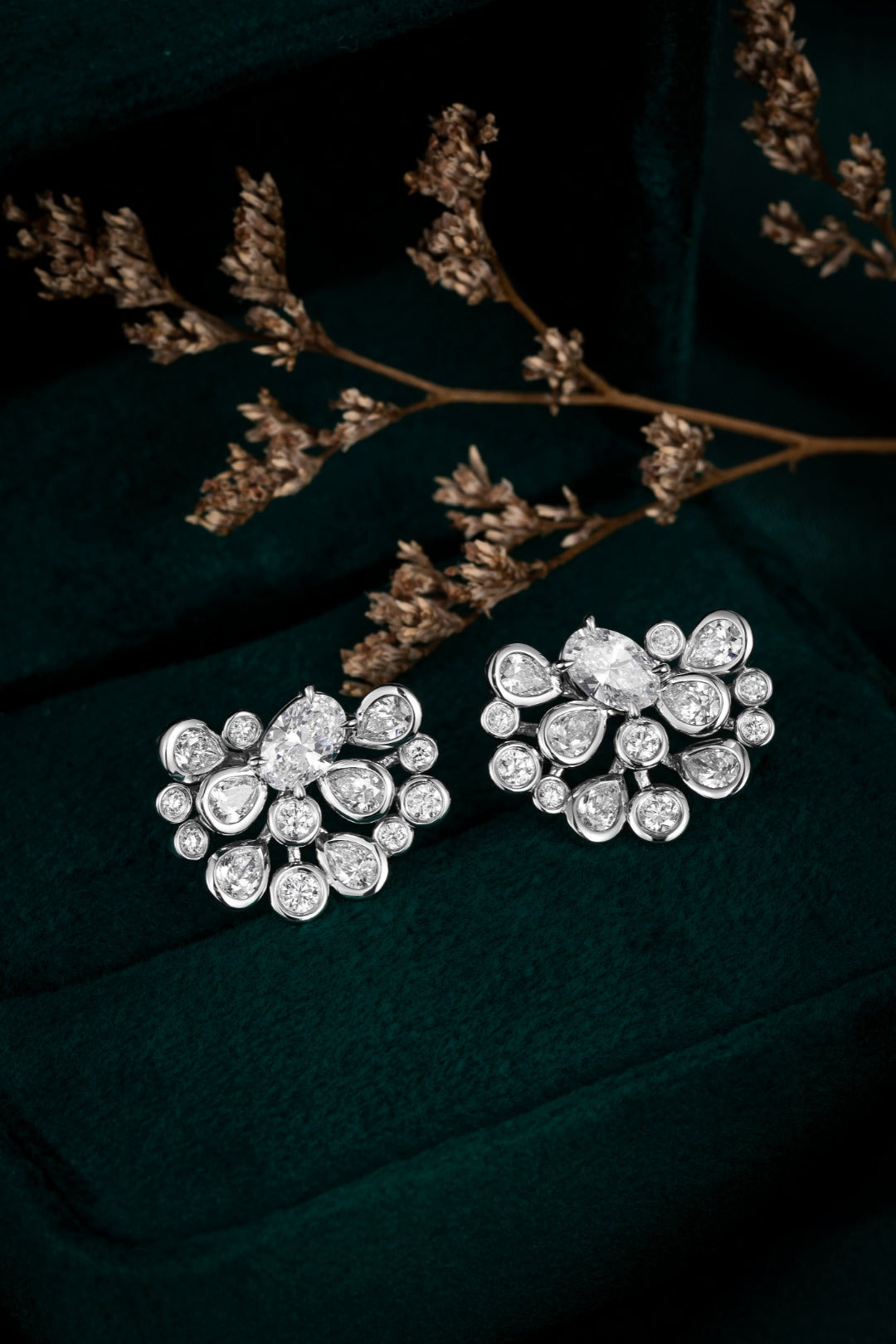 Serwa Jewellery | Floral Radiance – PT900 Lab-Grown Diamond Earrings