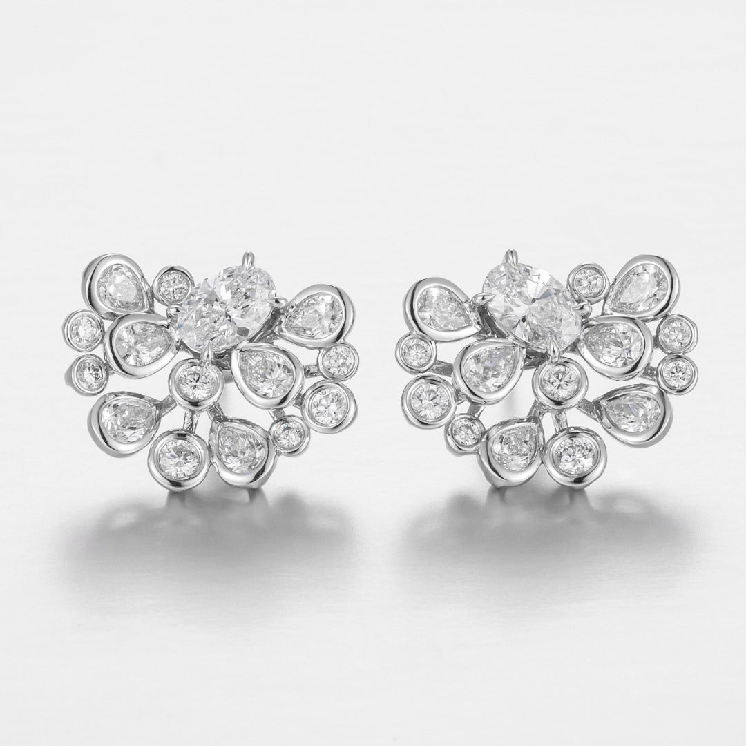 Serwa Jewellery | Floral Radiance – PT900 Lab-Grown Diamond Earrings