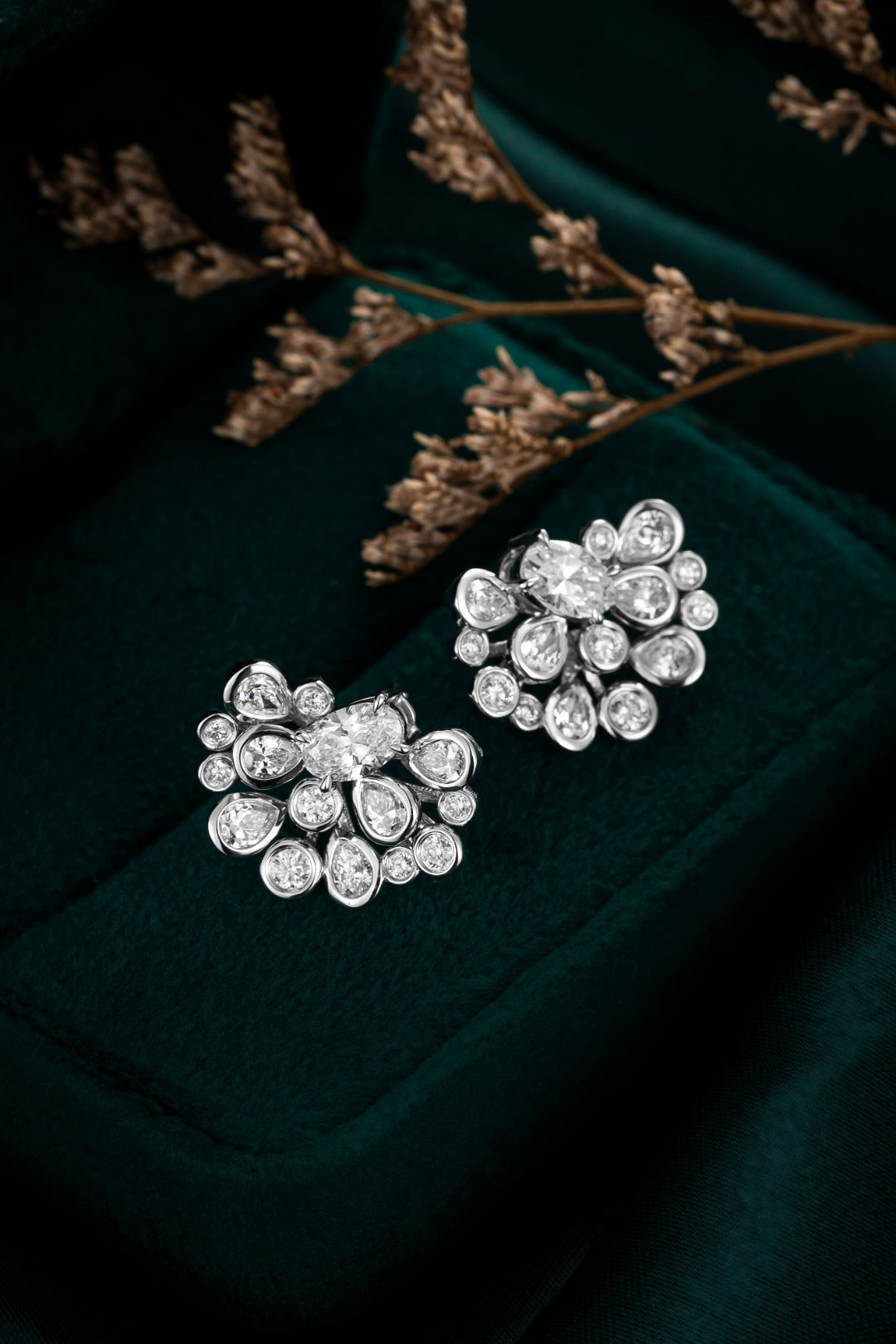 Serwa Jewellery | Floral Radiance – PT900 Lab-Grown Diamond Earrings