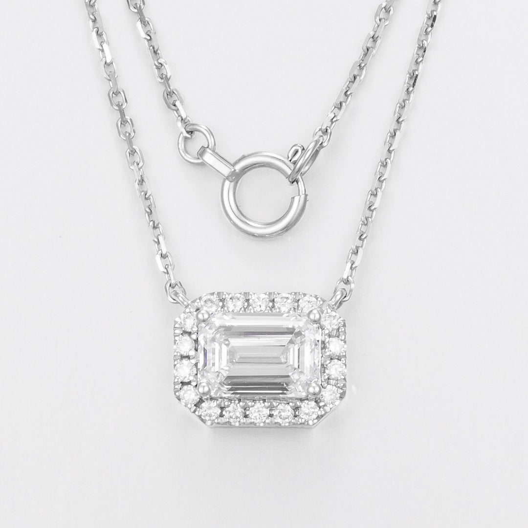 Serwa Jewellery | Emerald Halo – PT900 Lab-Grown Diamond Necklace