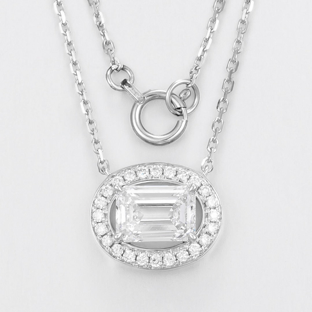 Serwa Jewellery | Emerald Halo – PT900 Lab-Grown Diamond Necklace