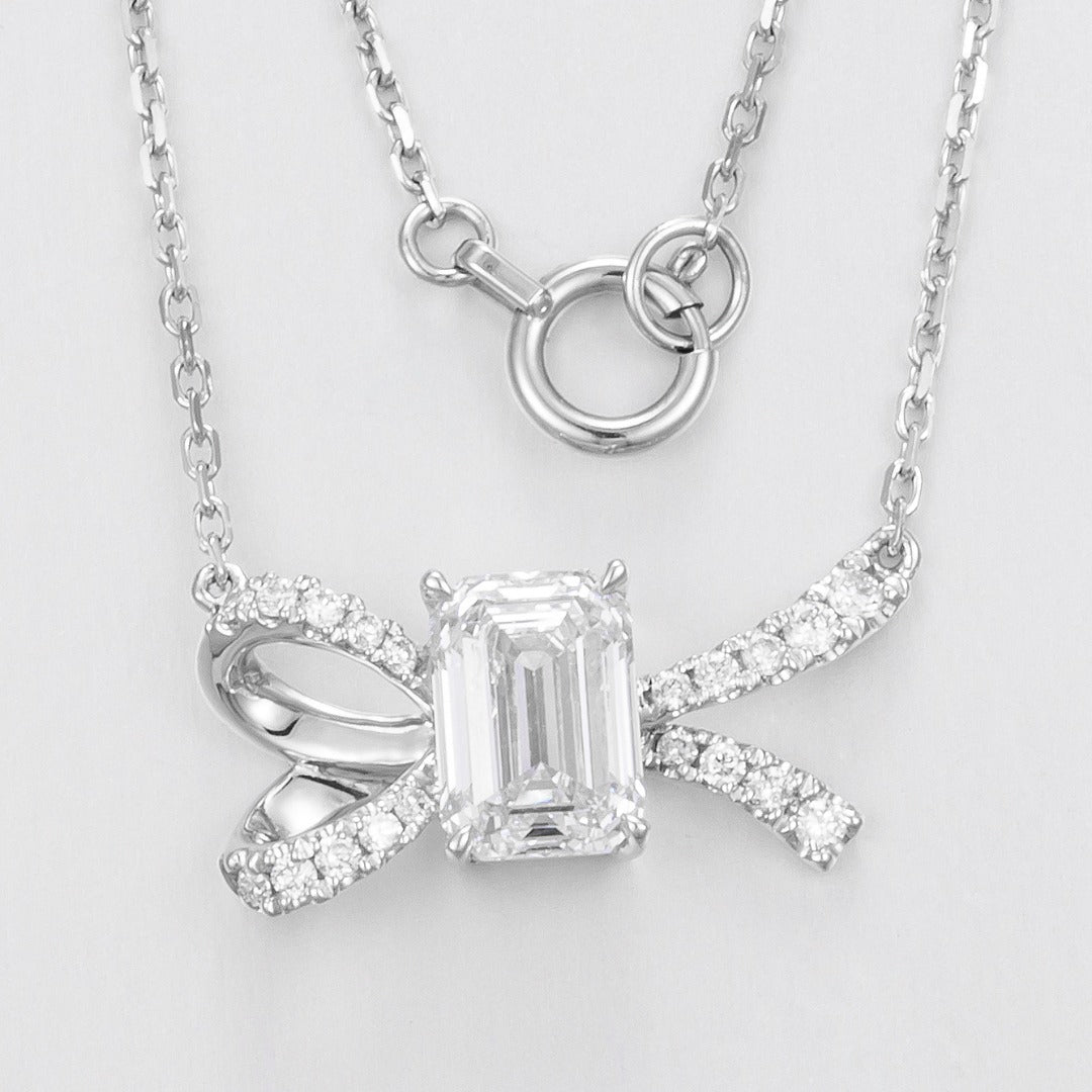Serwa Jewellery | Emerald Ribbon – PT900 Lab-Grown Diamond Necklace