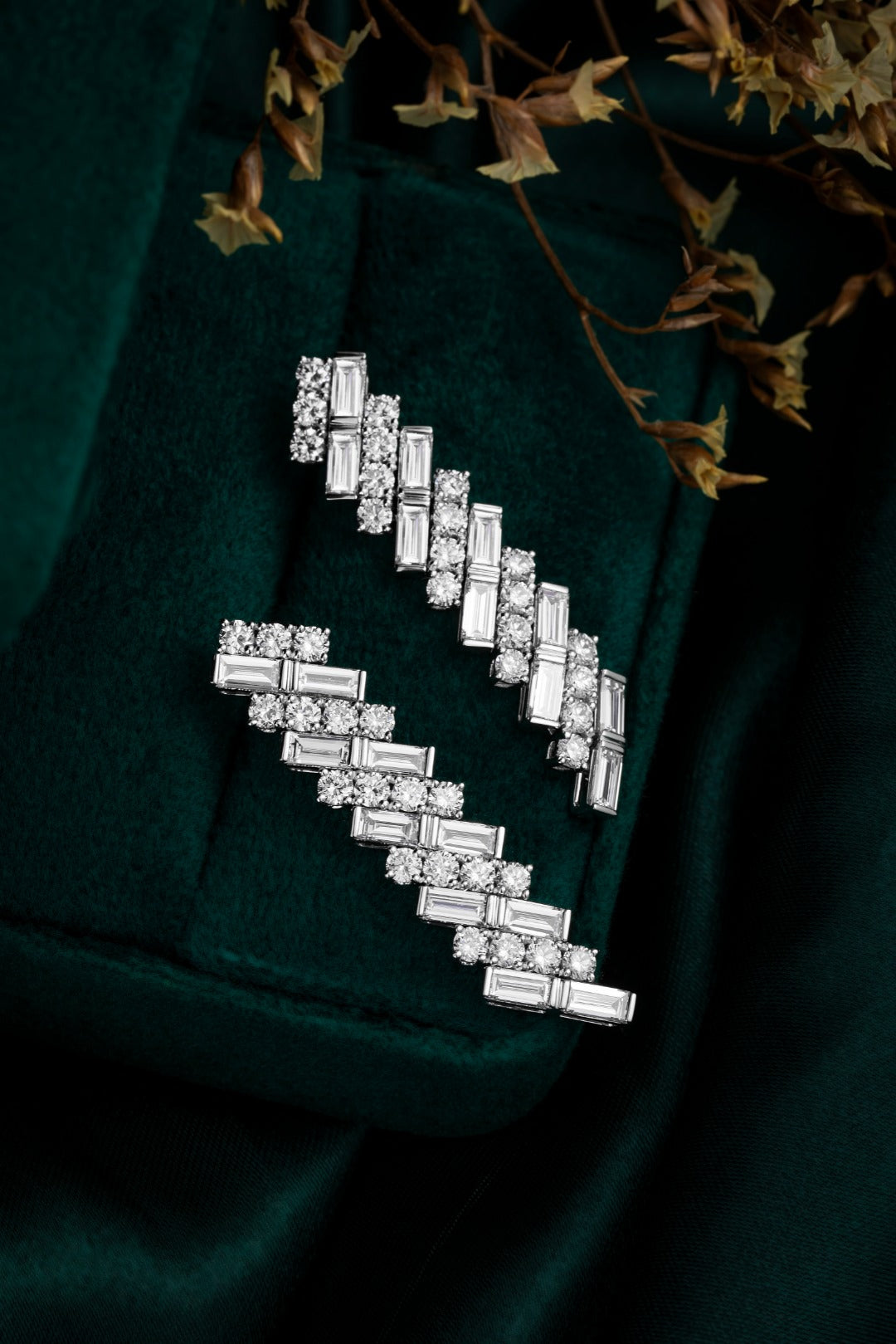 Serwa Jewellery | Architectural Cascade – PT900 Lab-Grown Diamond Earrings