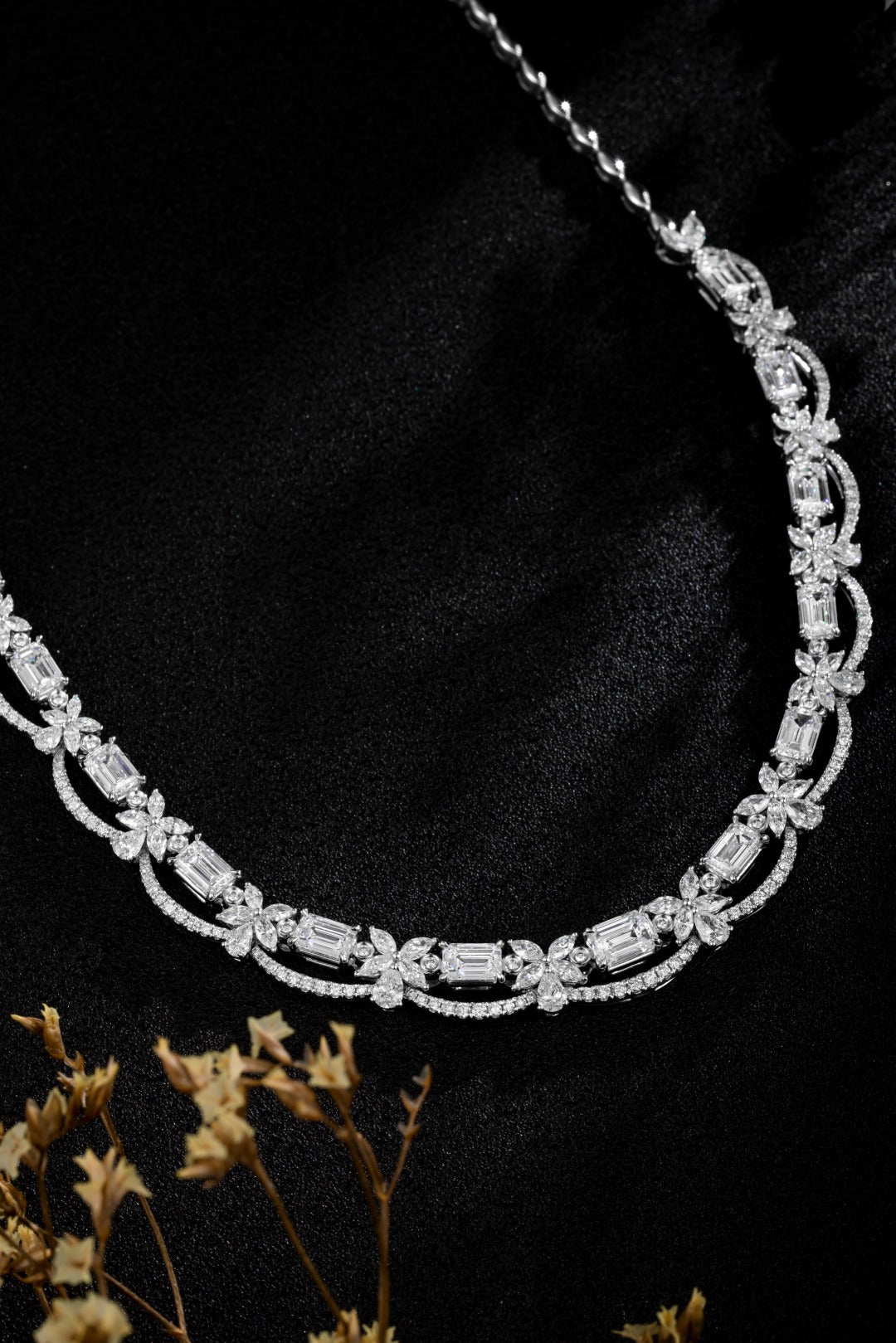 Serwa Jewellery | Floral Arc Symphony – PT900 Lab-Grown Diamond Necklace