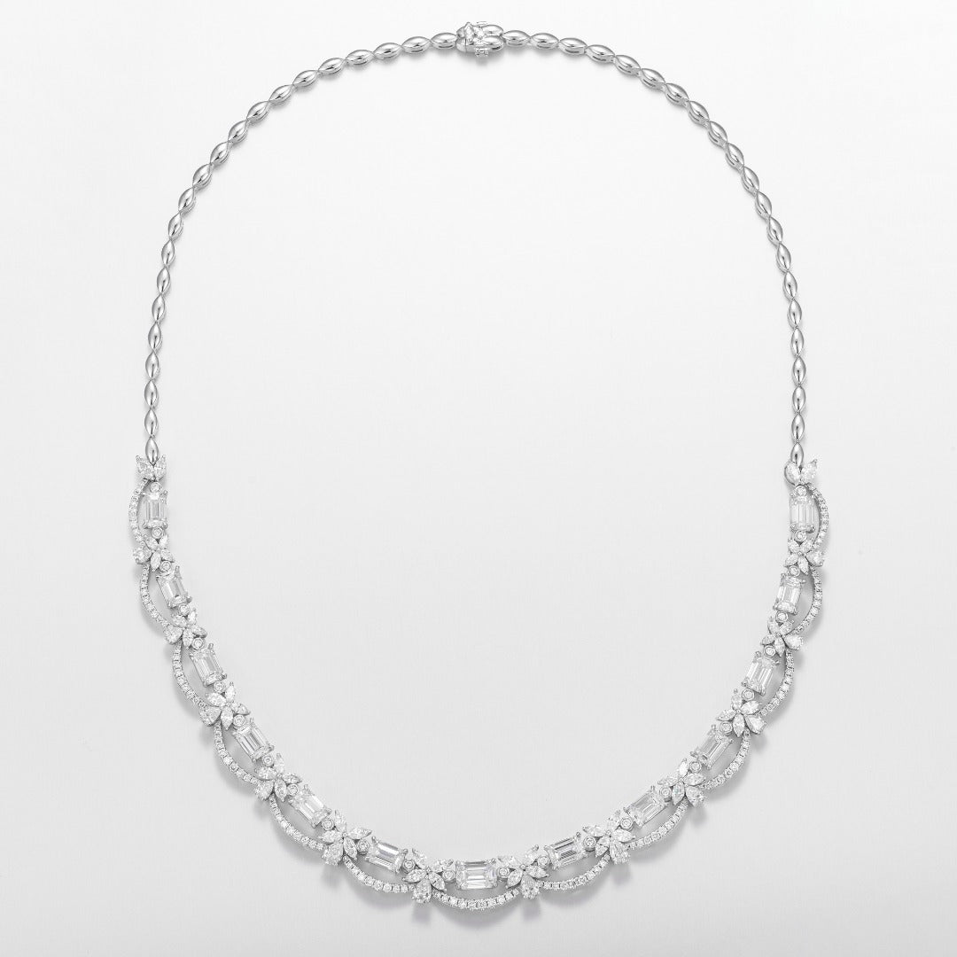 Serwa Jewellery | Floral Arc Symphony – PT900 Lab-Grown Diamond Necklace