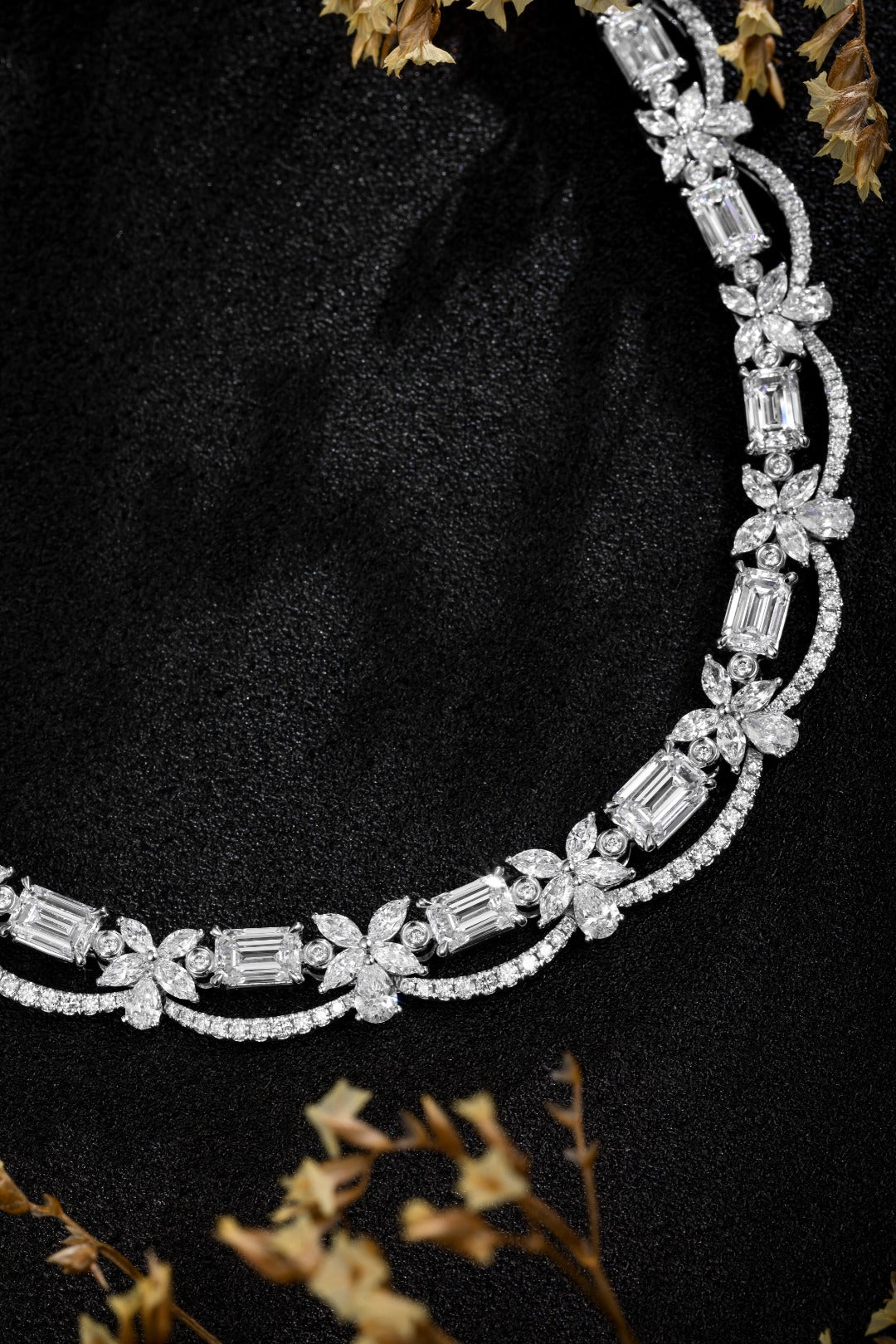 Serwa Jewellery | Floral Arc Symphony – PT900 Lab-Grown Diamond Necklace