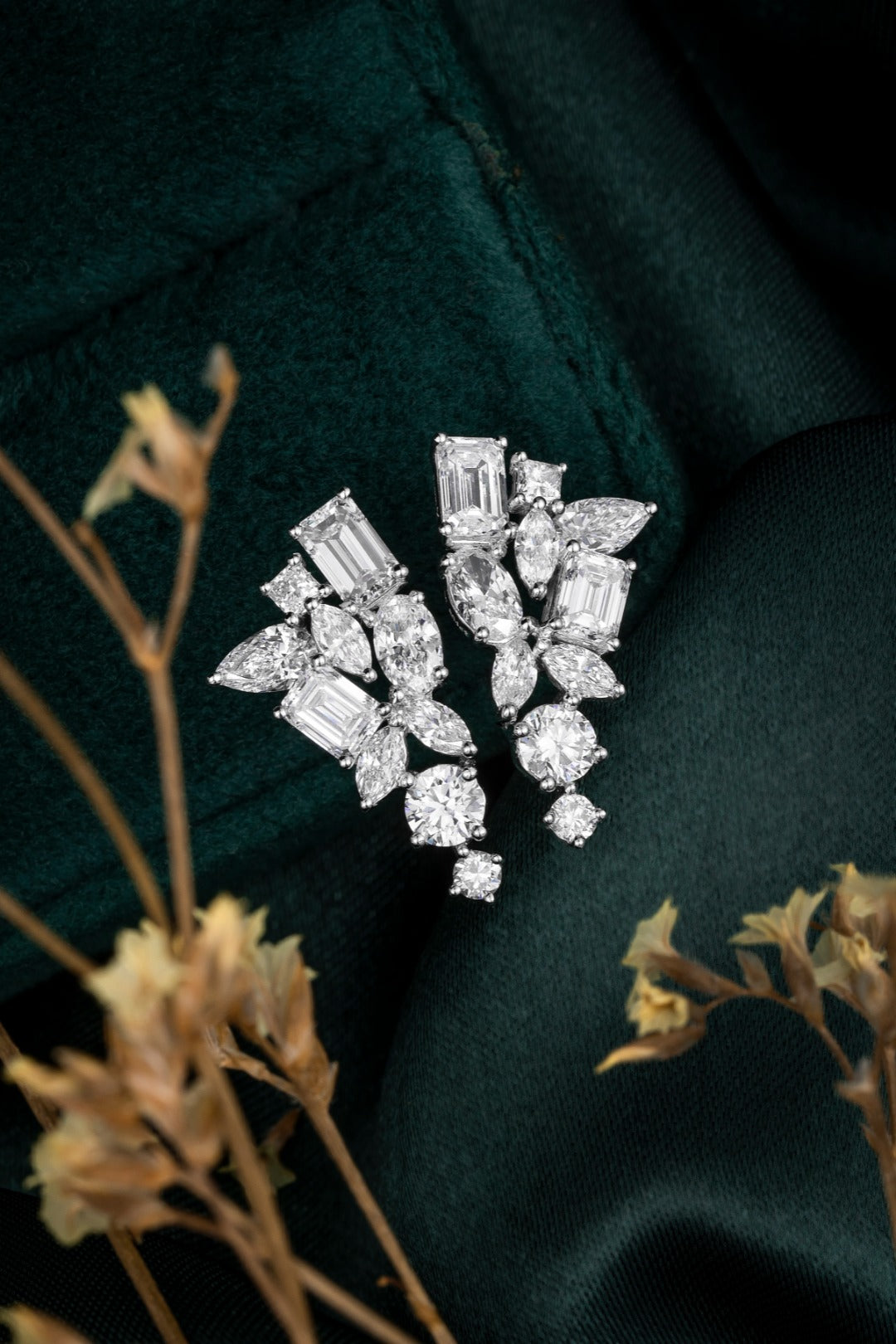 Serwa Jewellery | Botanical Cascade – PT900 Lab-Grown Diamond Earrings