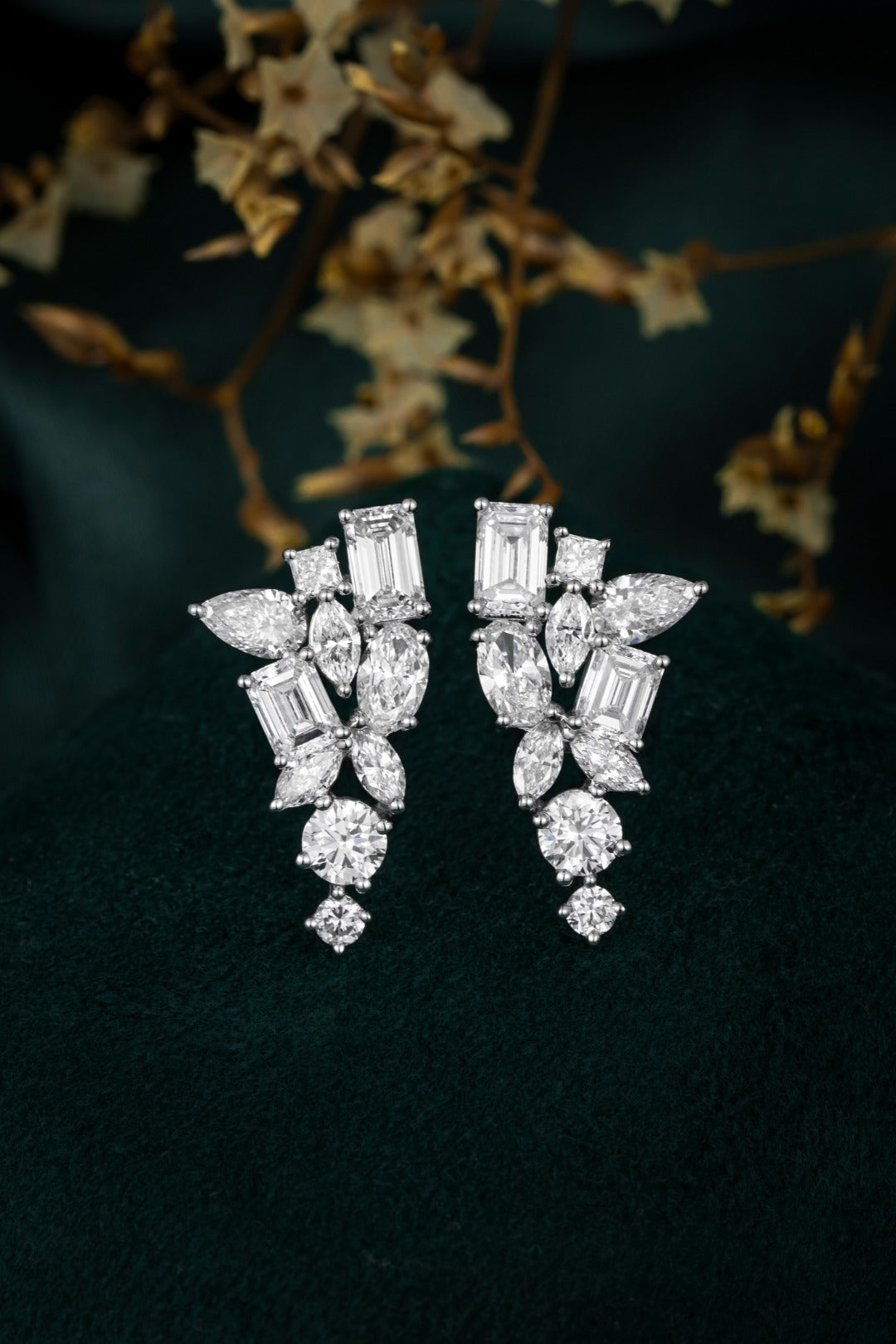 Serwa Jewellery | Botanical Cascade – PT900 Lab-Grown Diamond Earrings