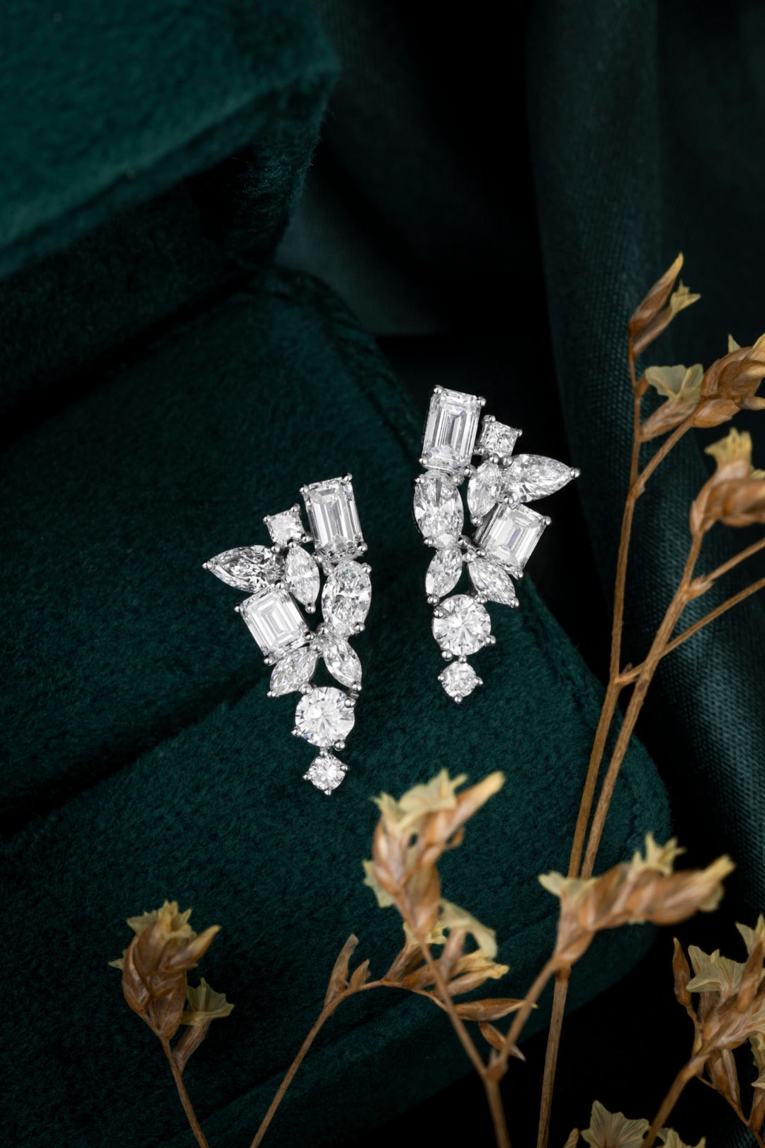Serwa Jewellery | Botanical Cascade – PT900 Lab-Grown Diamond Earrings