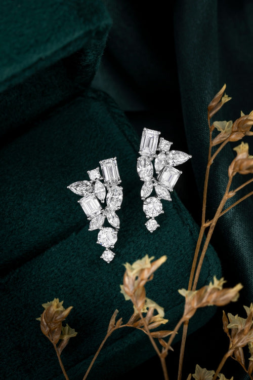 Serwa Jewellery | Botanical Cascade – PT900 Lab-Grown Diamond Earrings