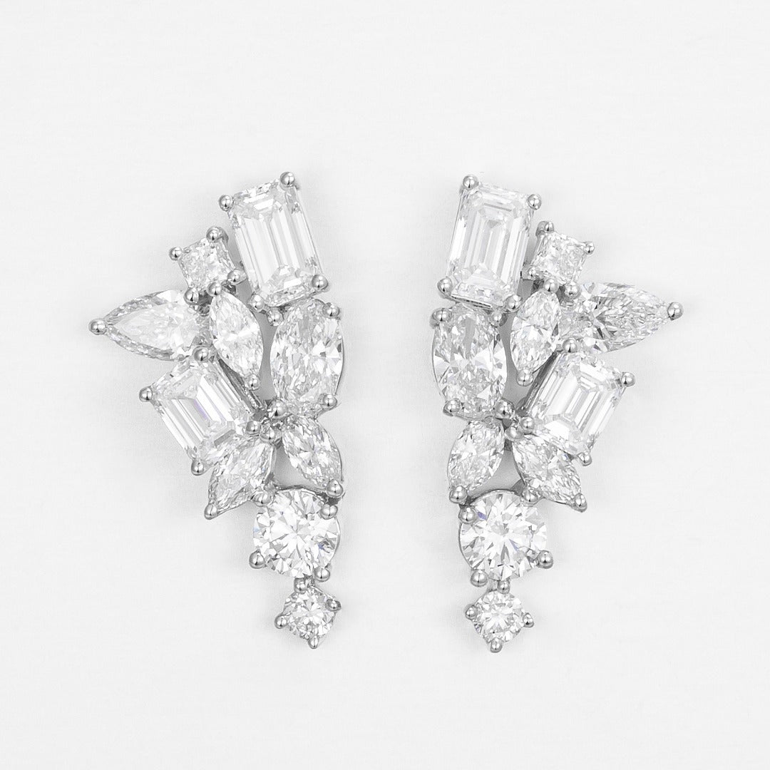 Serwa Jewellery | Botanical Cascade – PT900 Lab-Grown Diamond Earrings