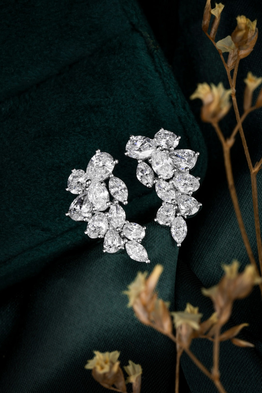 Serwa Jewellery | Botanical Cluster – PT900 Lab-Grown Diamond Earrings