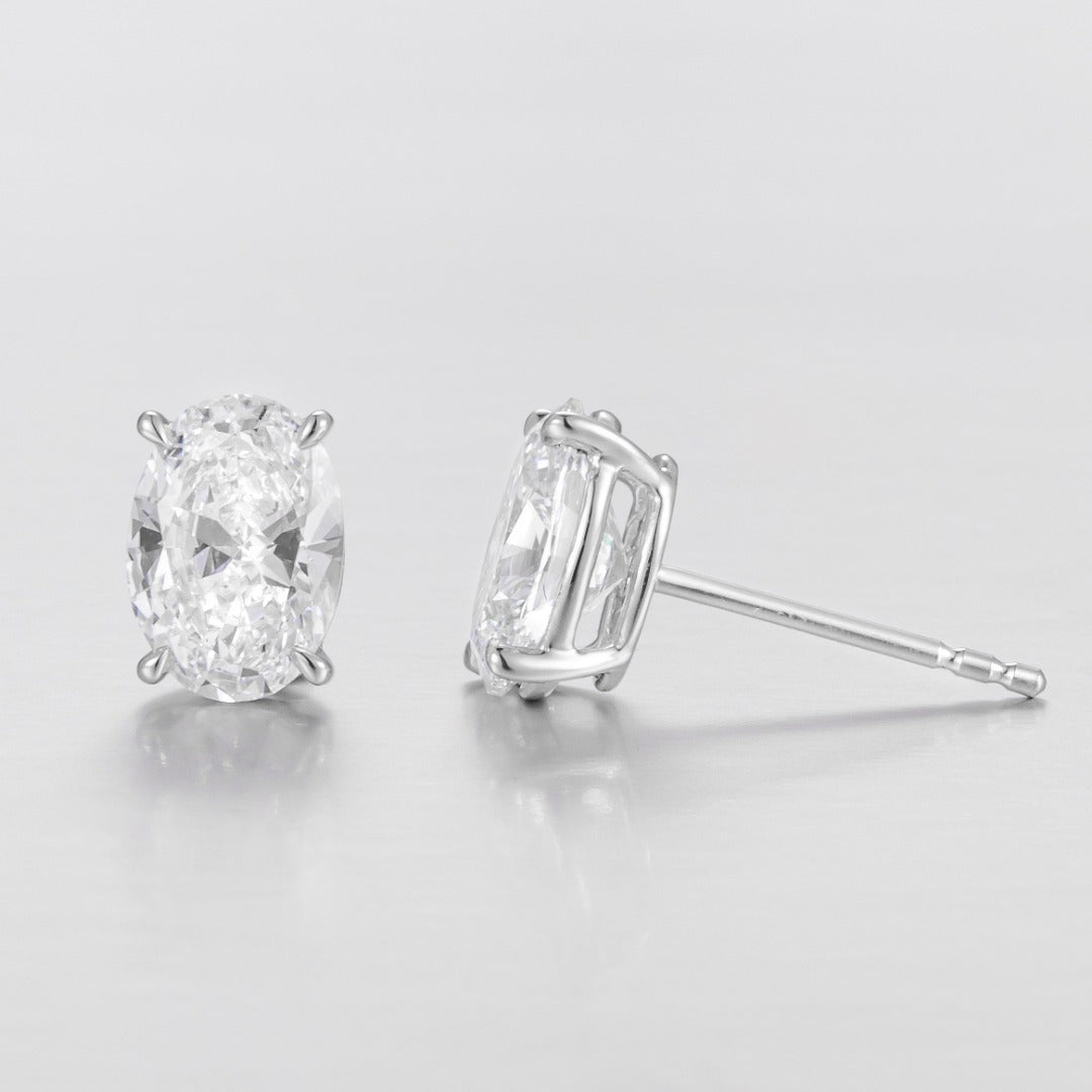 Serwa Jewellery | Pure Oval – PT900 Lab-Grown Diamond Stud Earrings